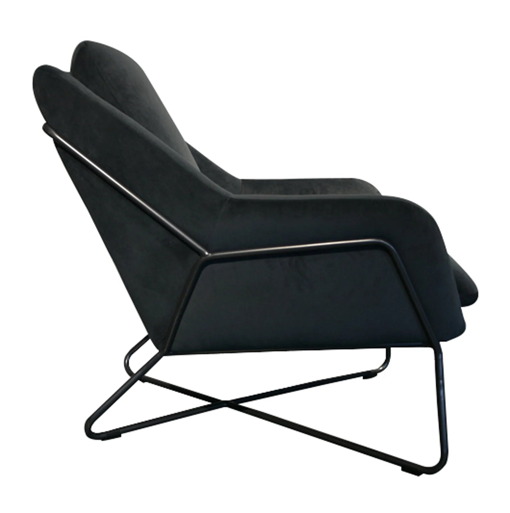 ROMEO LOUNGE CHAIR - DARK GREY VELVET