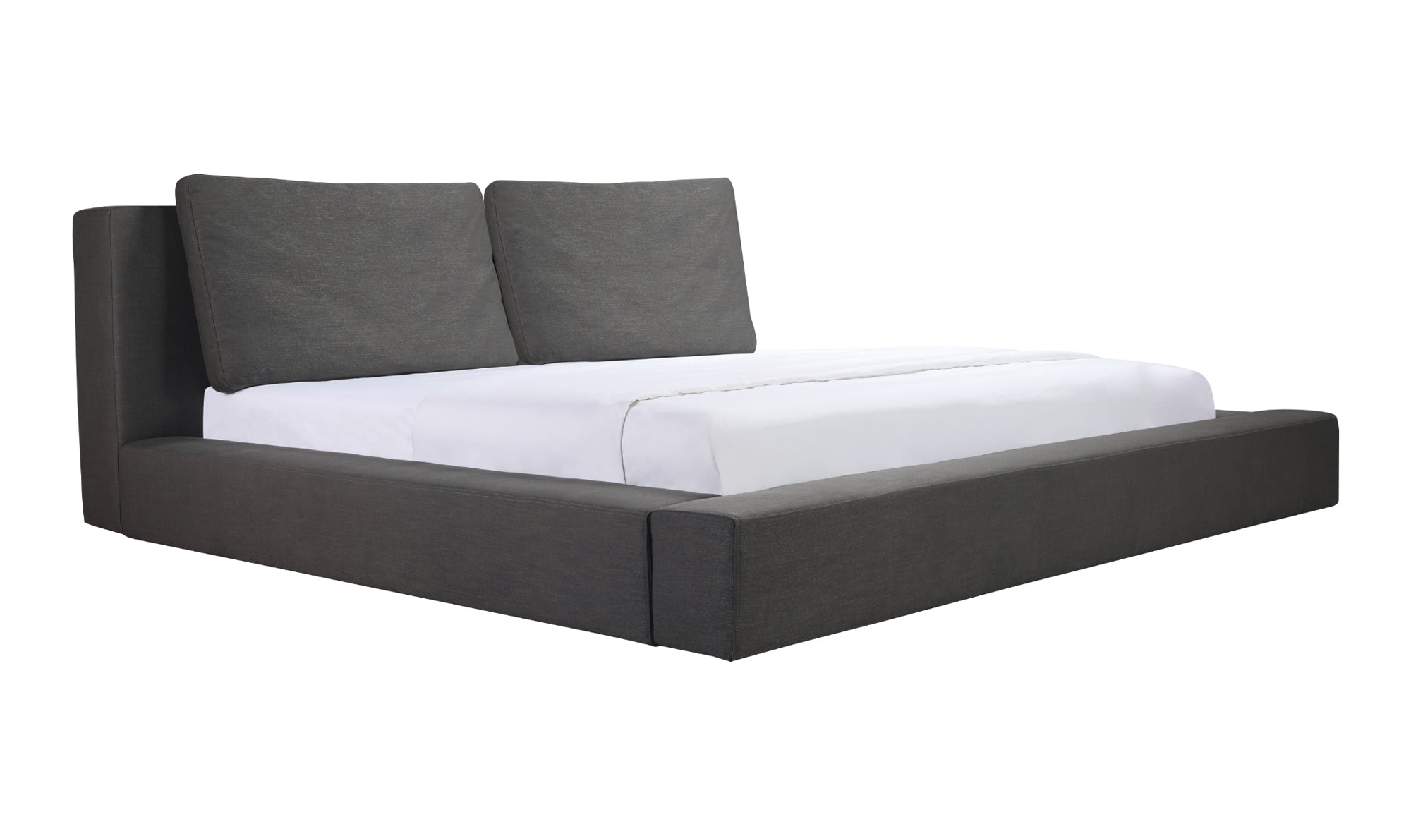 SELENE UPHOLSTERED QUEEN SIZE PLATFORM BED, DARK GREY