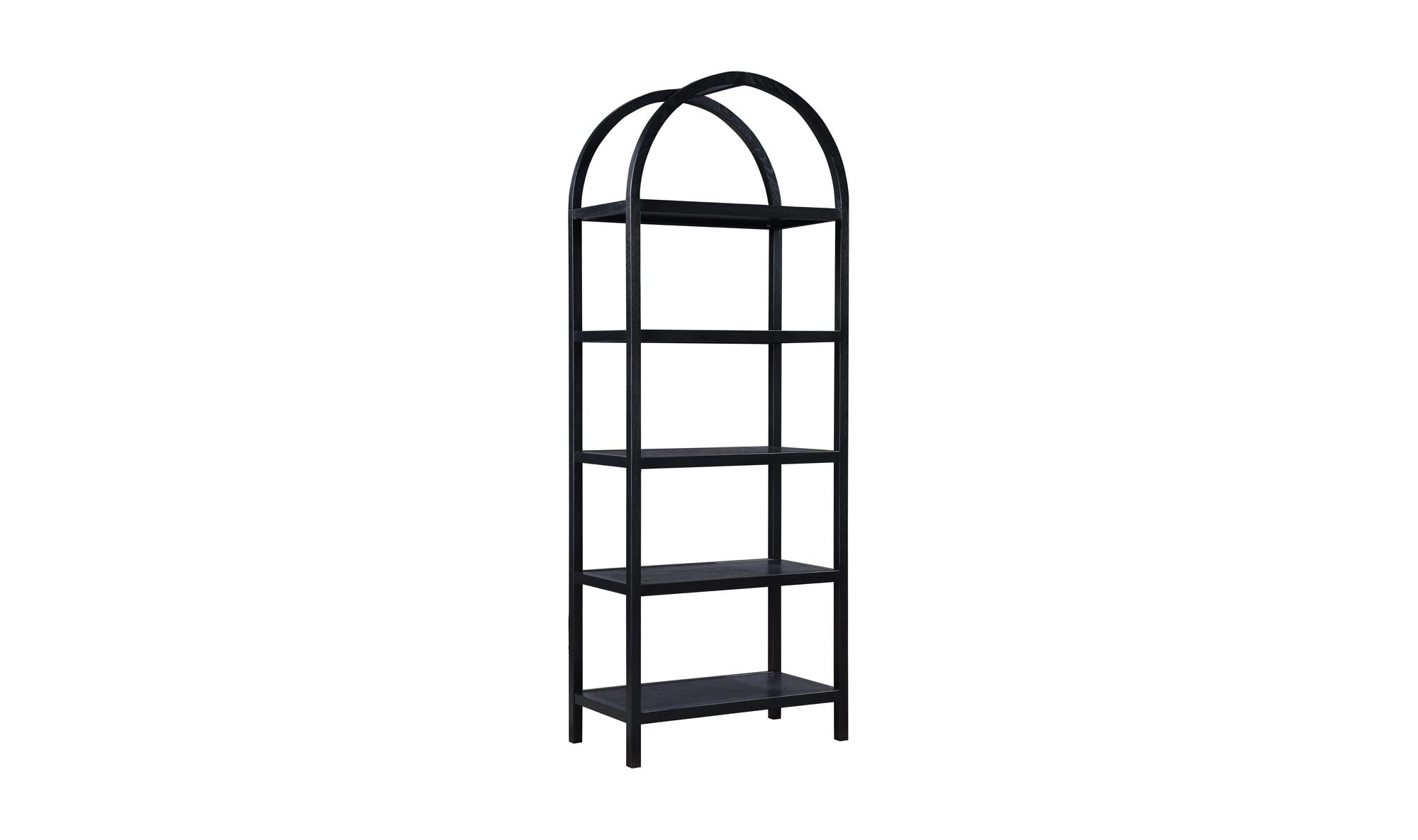 30" Black Solid Oak Bookcase