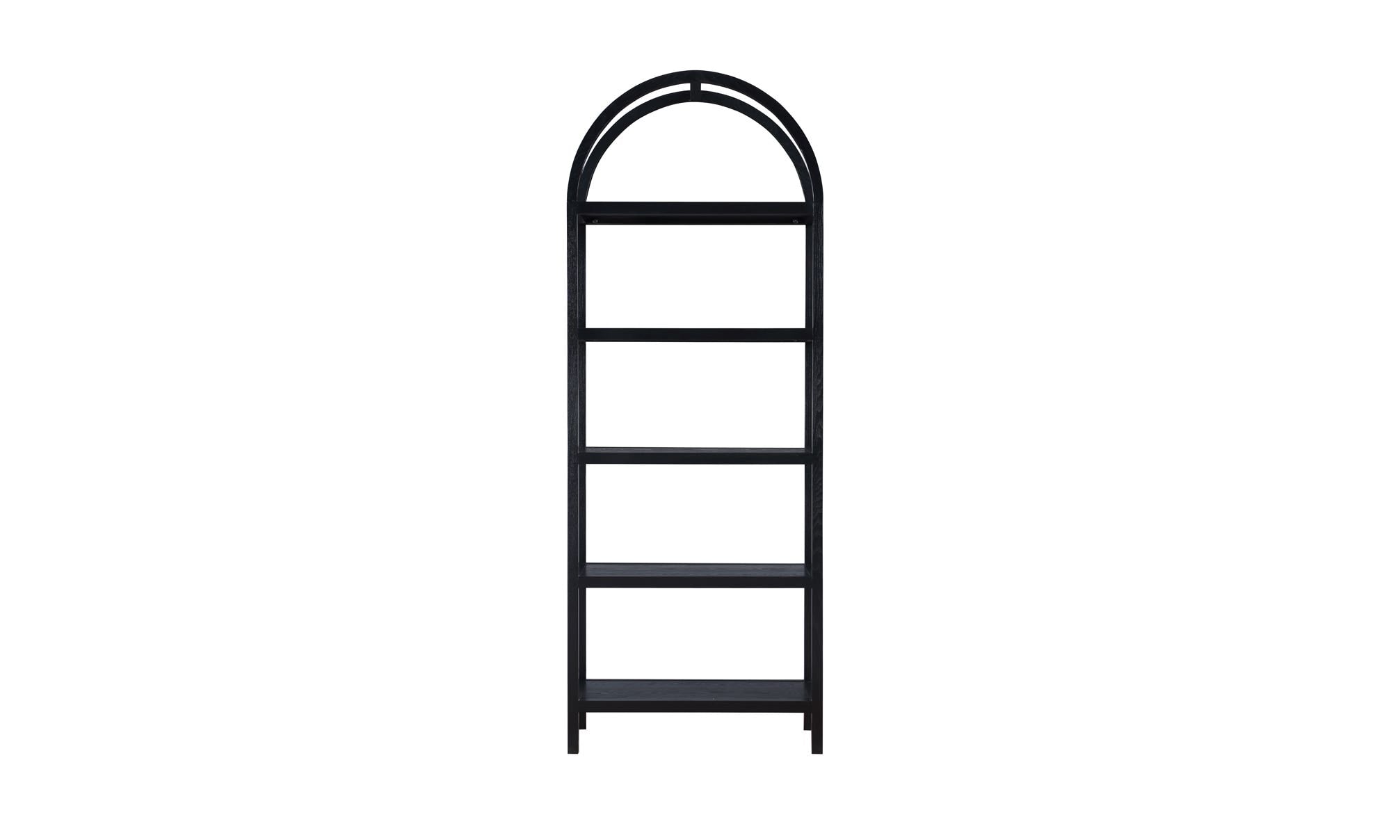 30" Black Solid Oak Bookcase