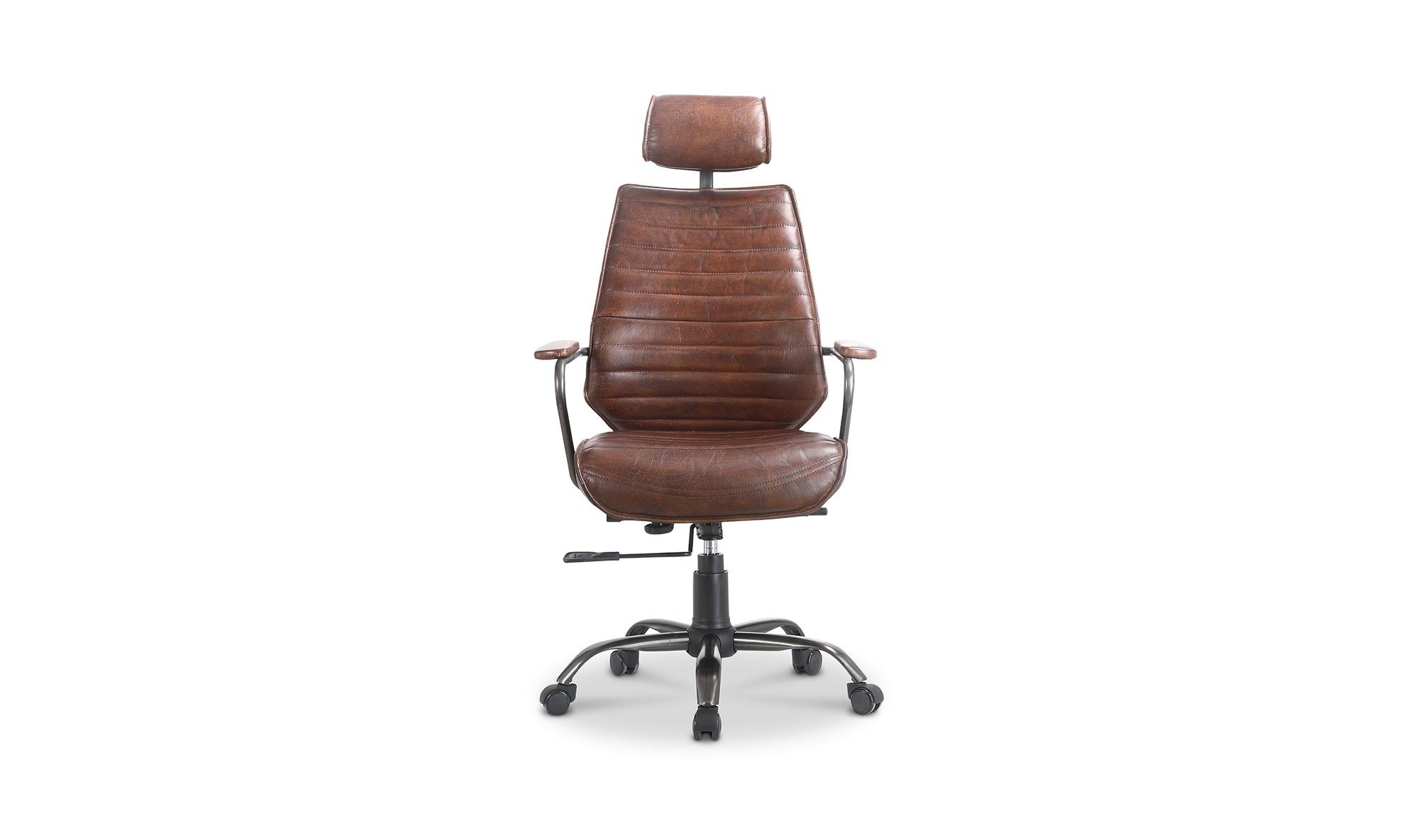 EXECUTIVE OFFICE CHAIR DARK BROWN LEATHER