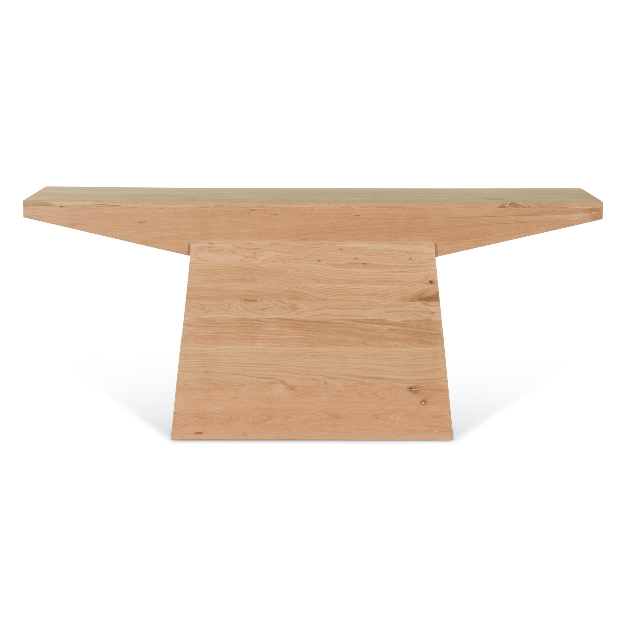 68" Natural Oak Wood Console Table