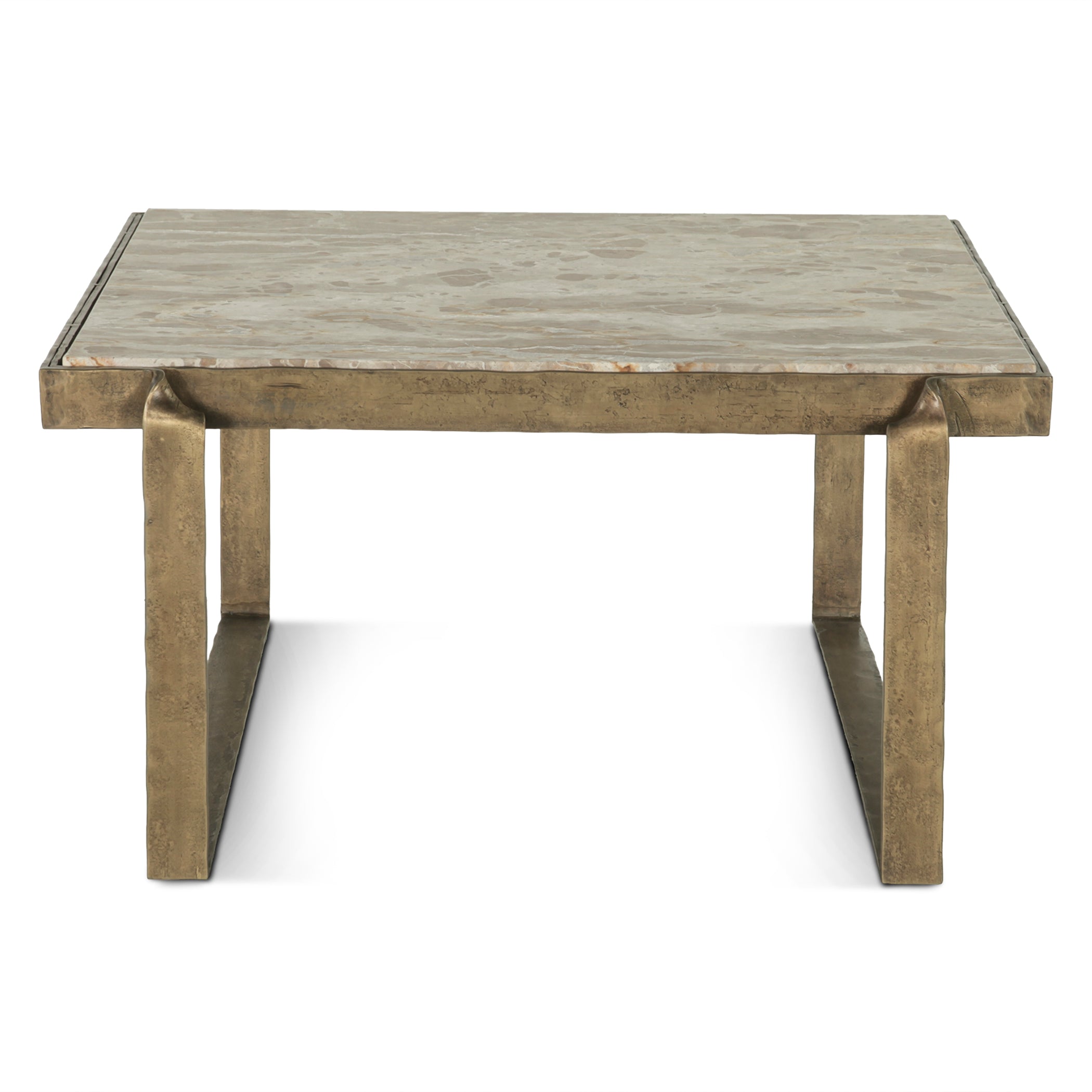 32" Capri Beige Marble Coffee Table