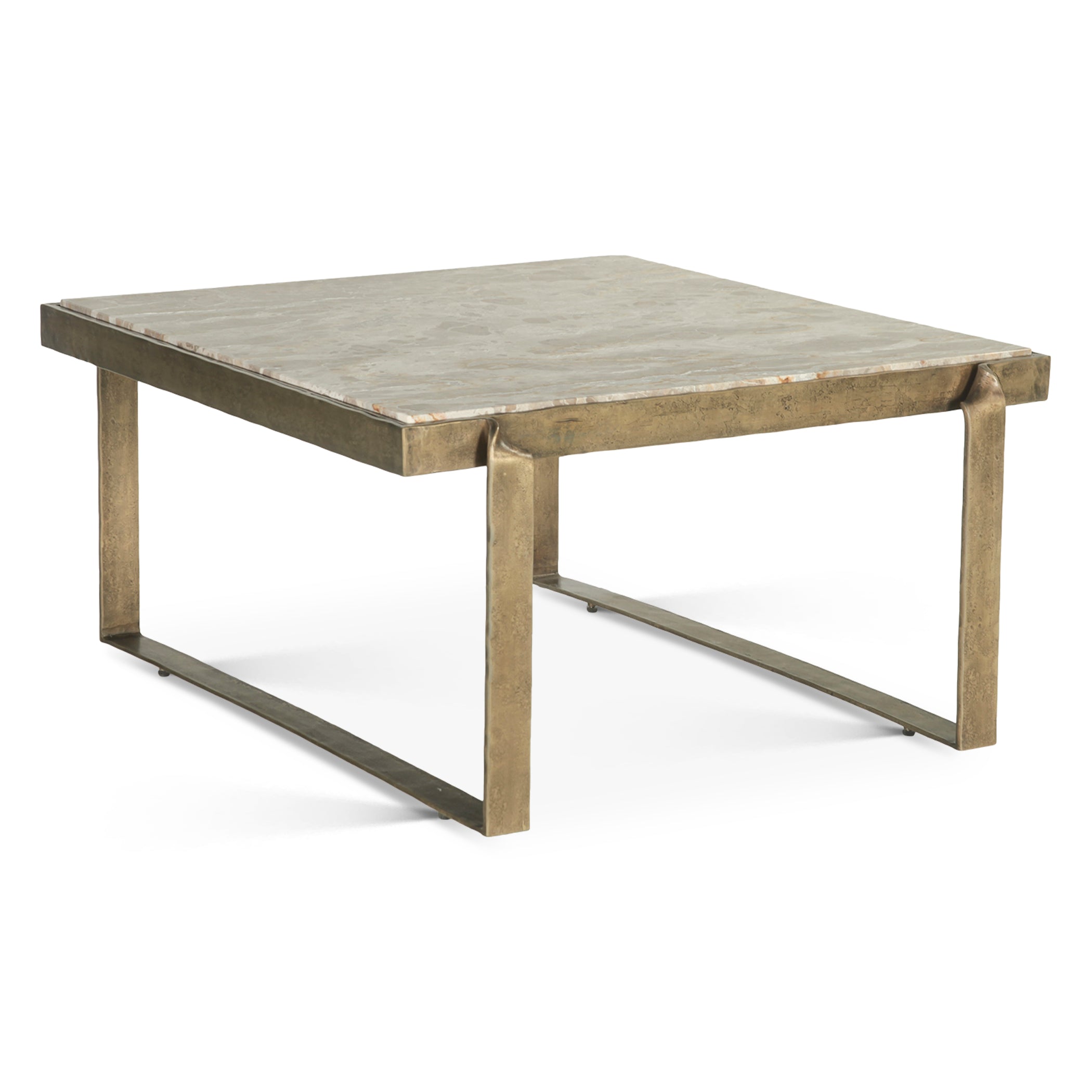 32" Capri Beige Marble Coffee Table