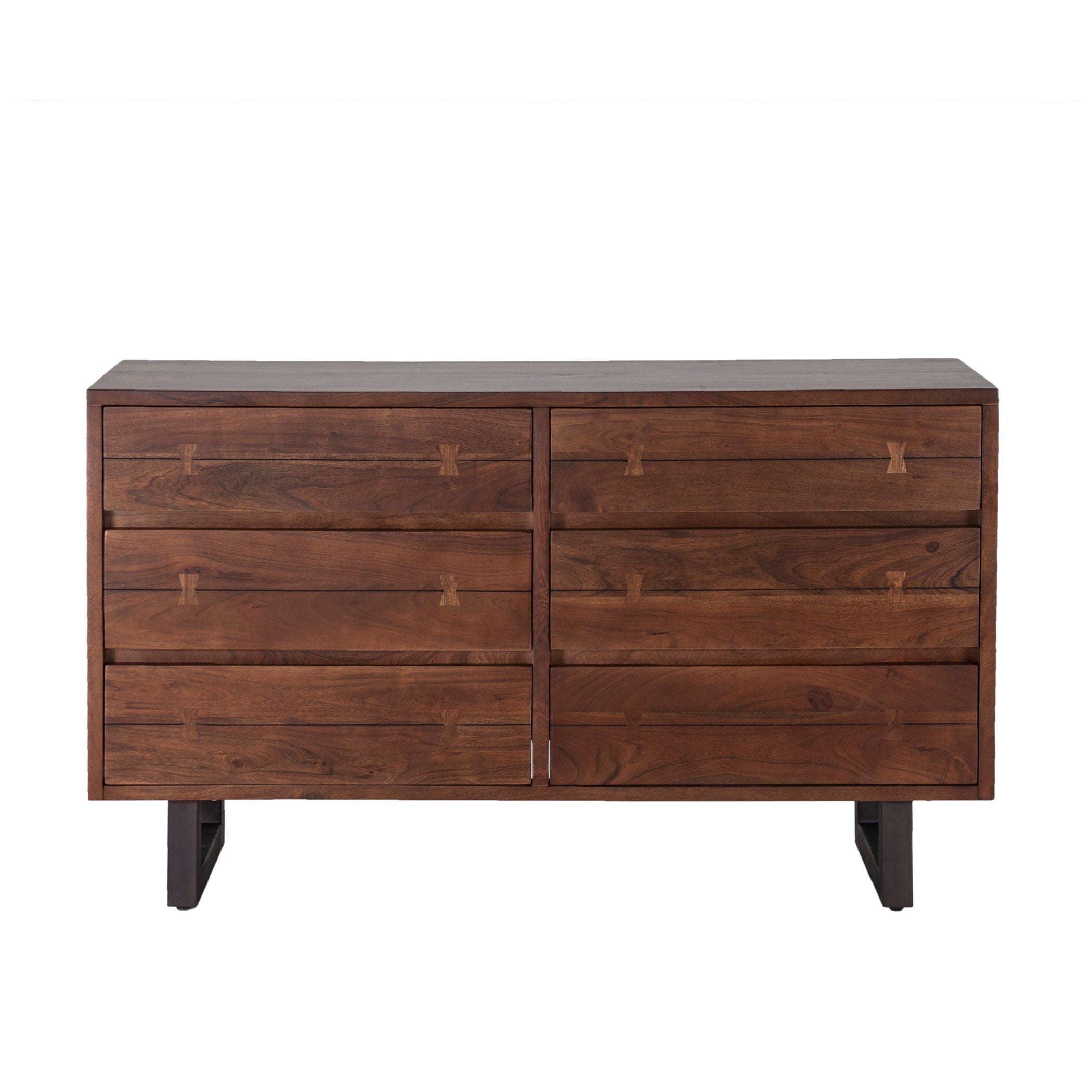 58" Walnut Wood Dresser