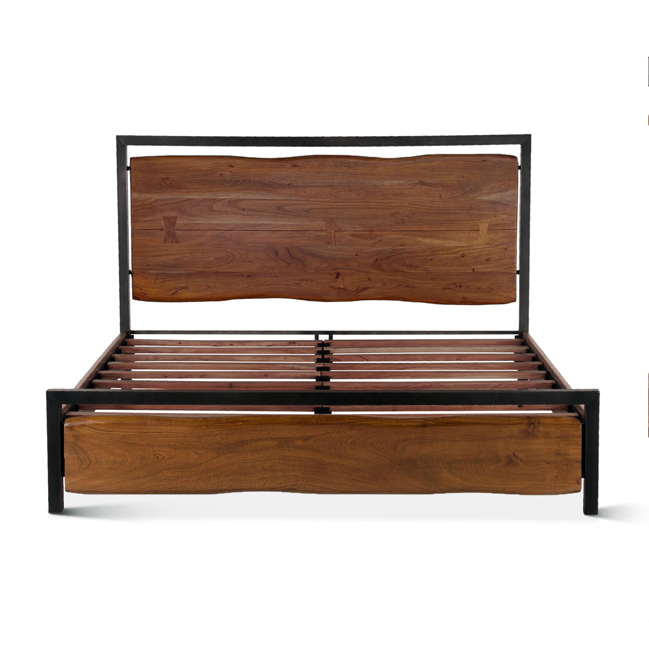 63" Walnut Queen Size Bed