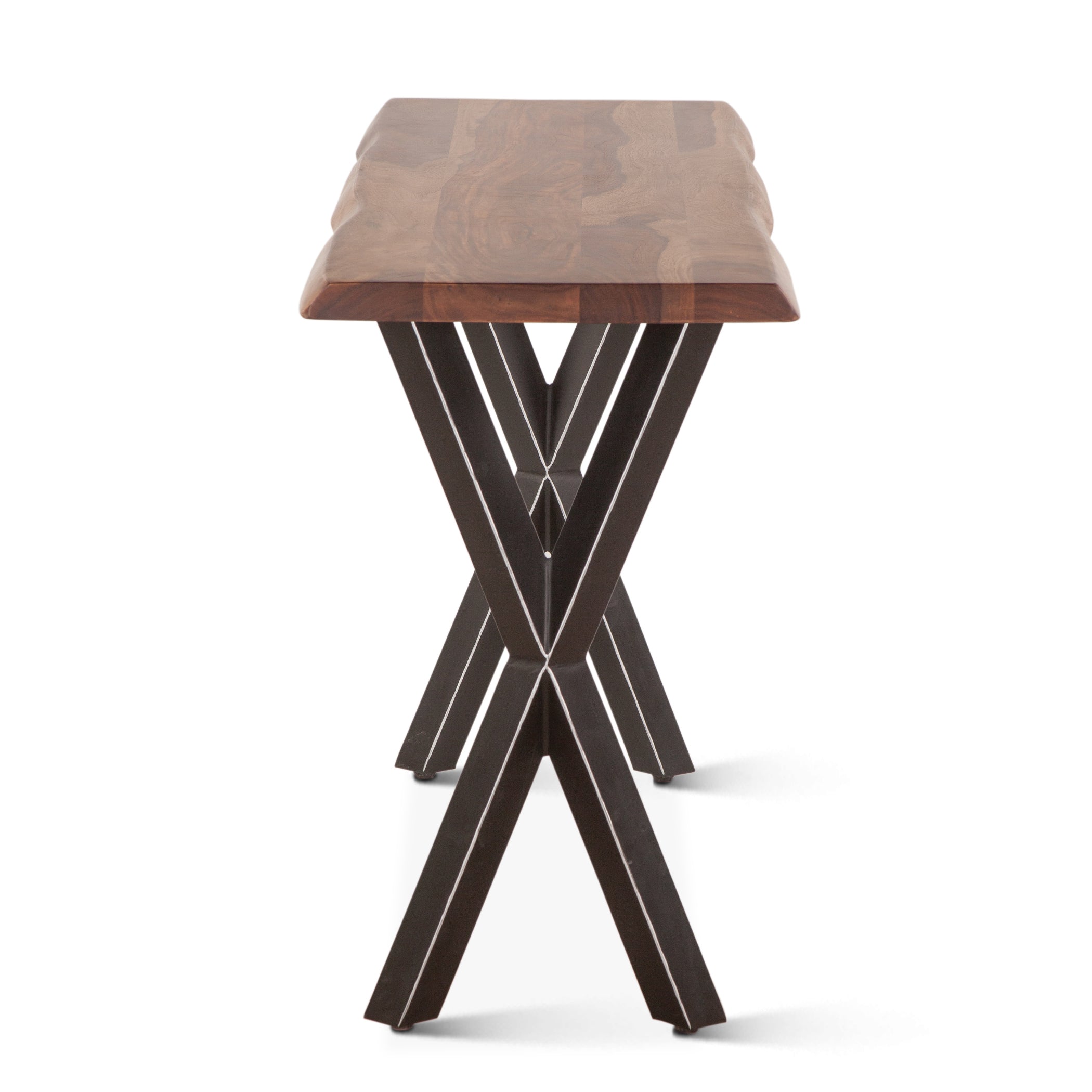 58" Natural Sheesham Wood Console Table