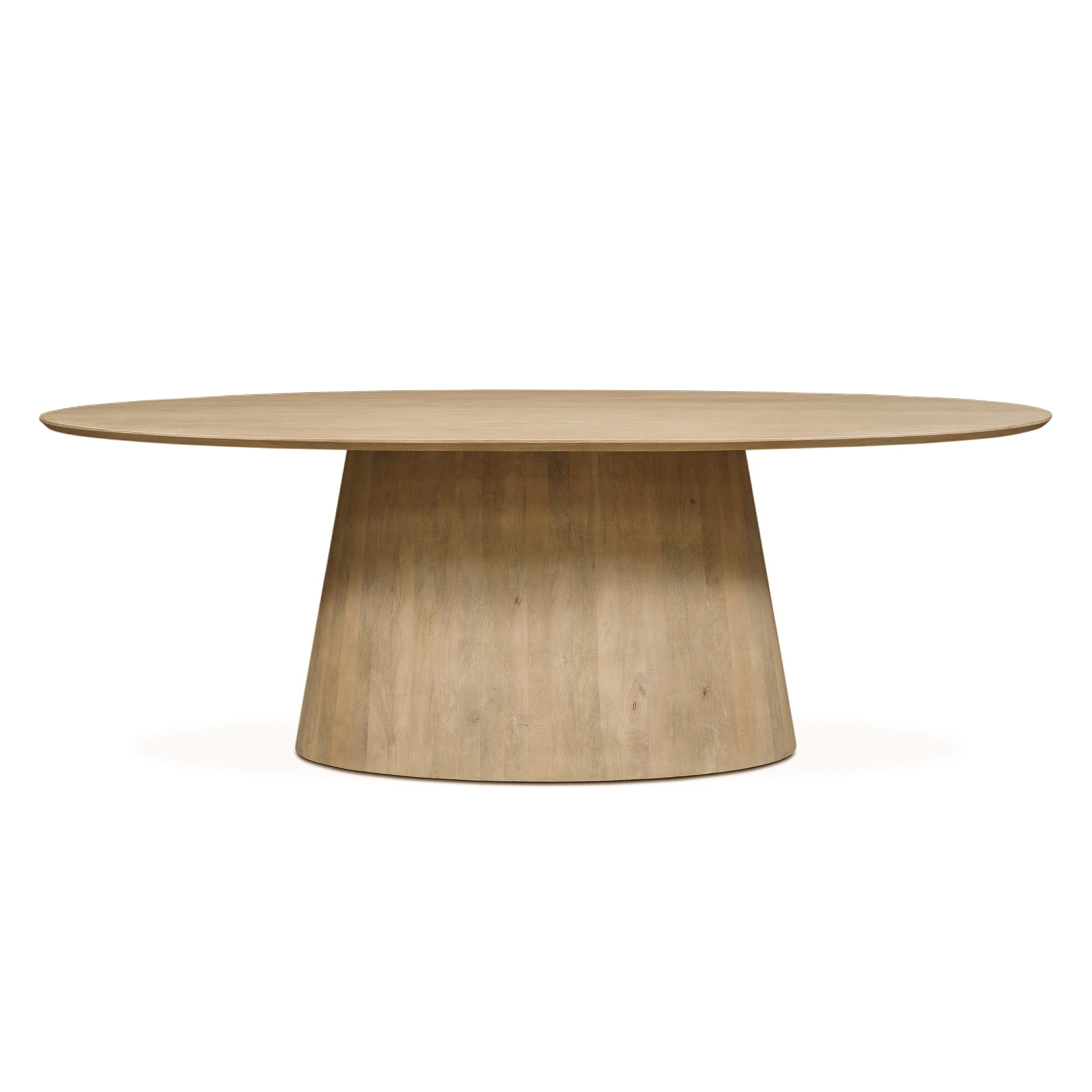 86" Natural White Mango Wood Oval Table