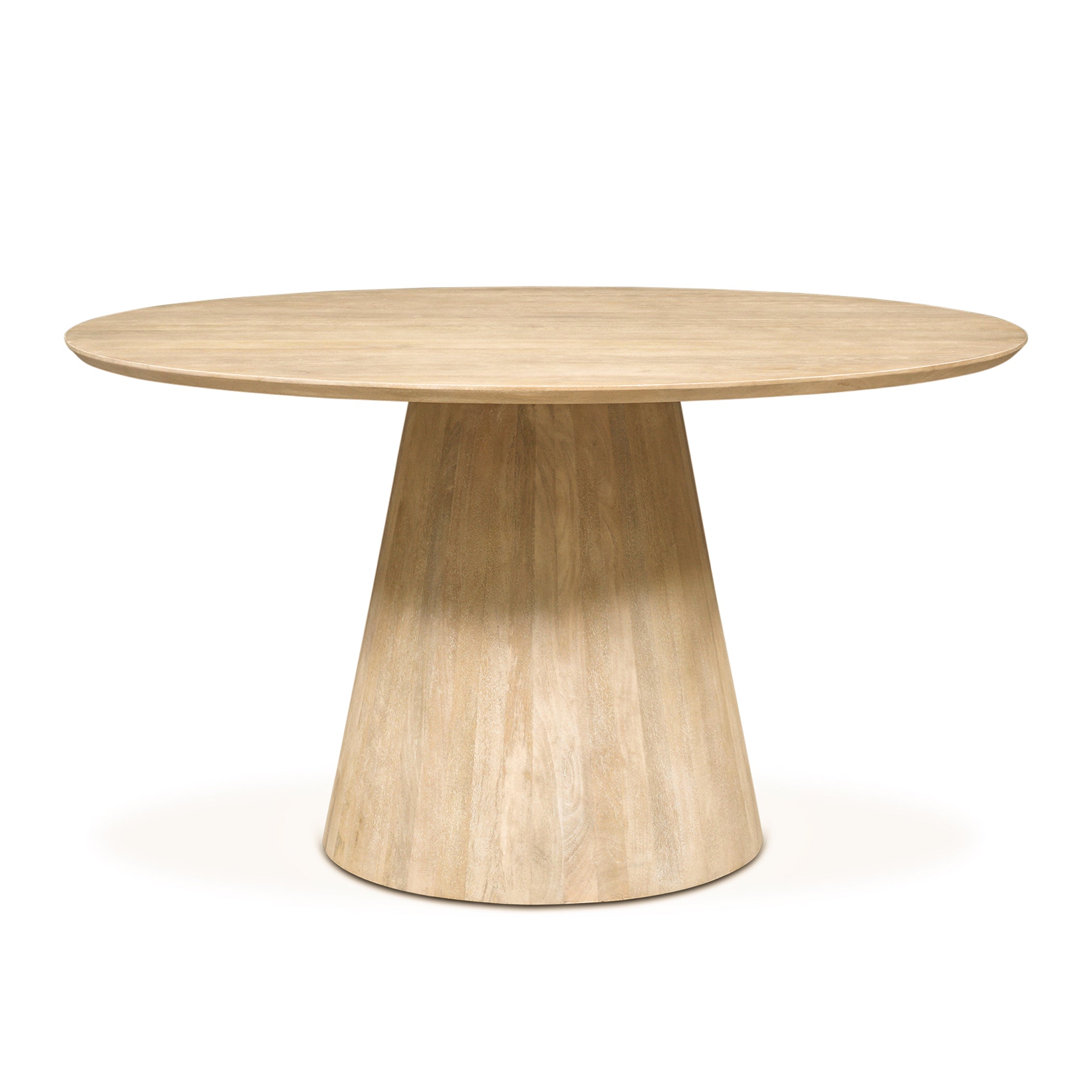54" Natural White Mango Wood Round Table