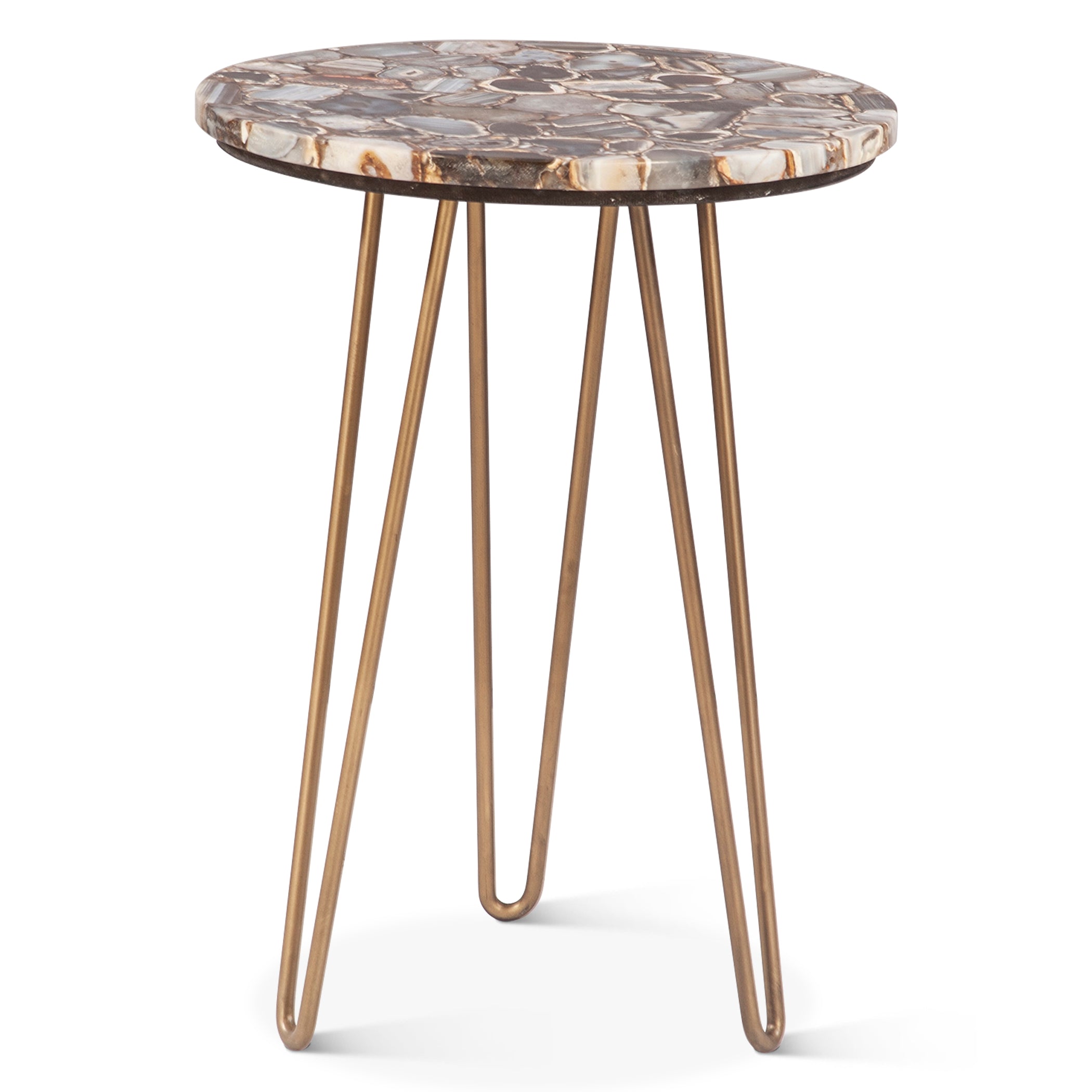 17" Agate Stone Side Table