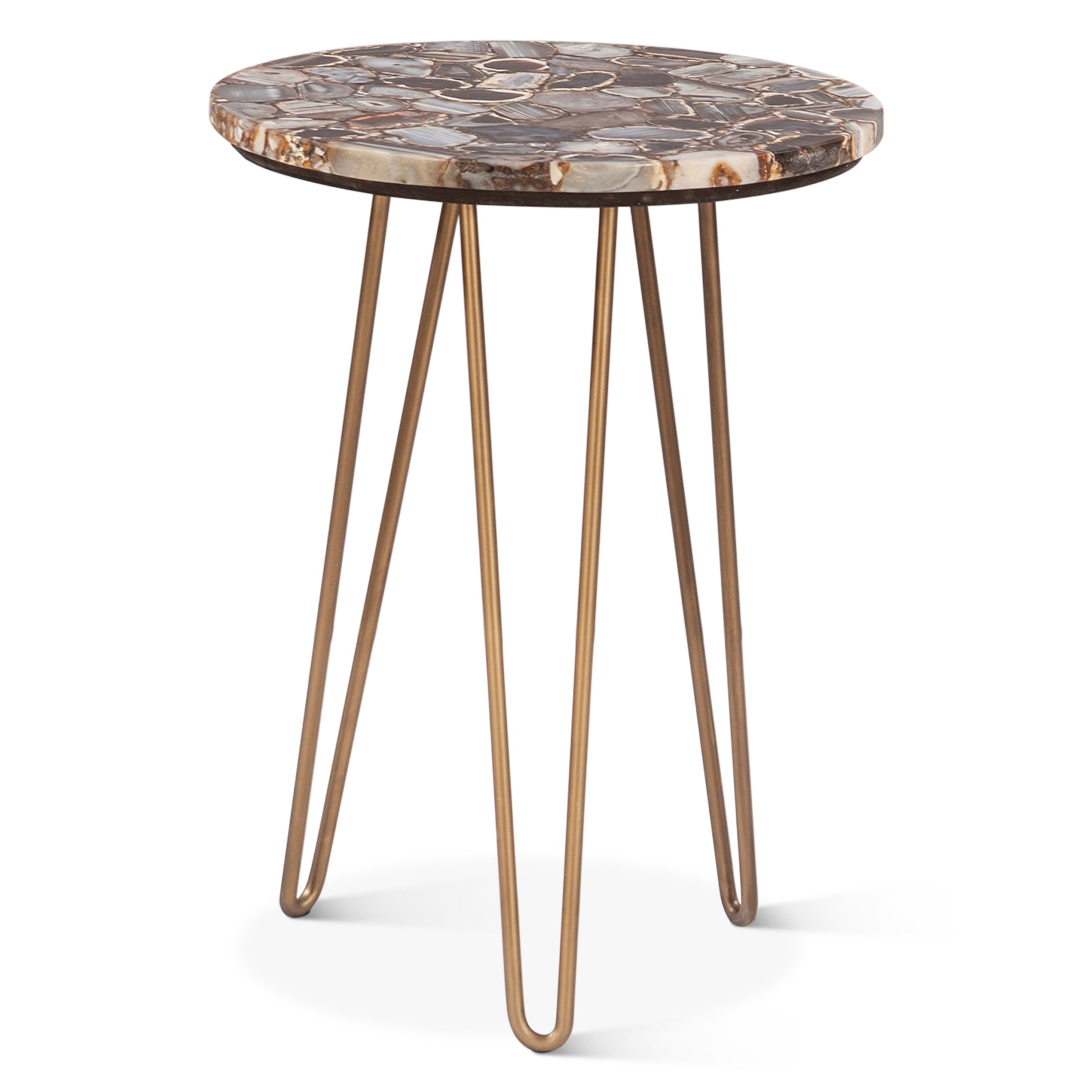 17" Agate Stone Side Table