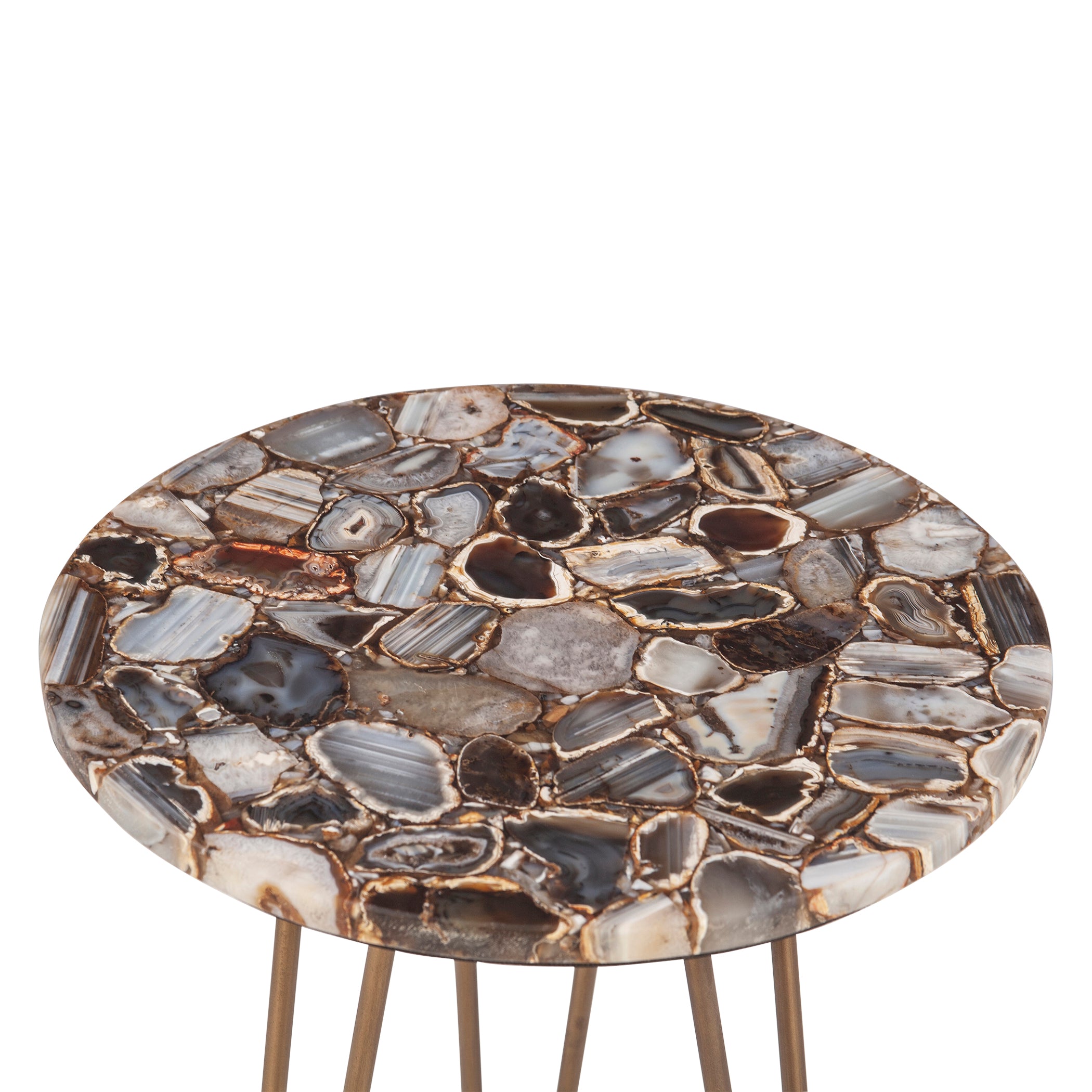 17" Agate Stone Side Table