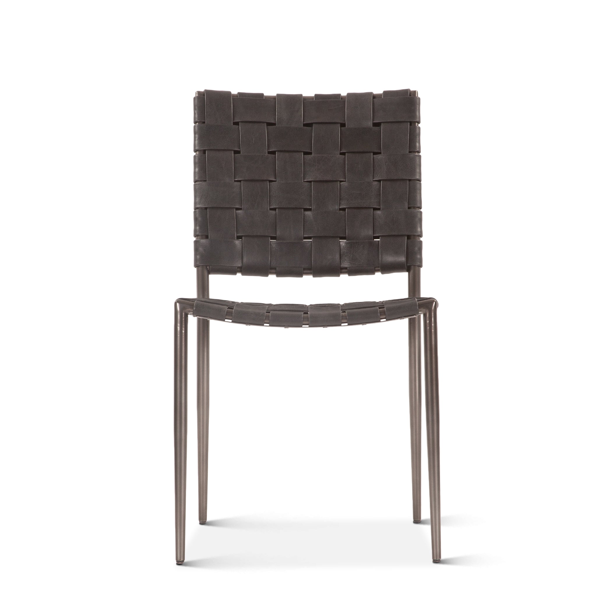18" Dining Chair in Black Buffalo Leather