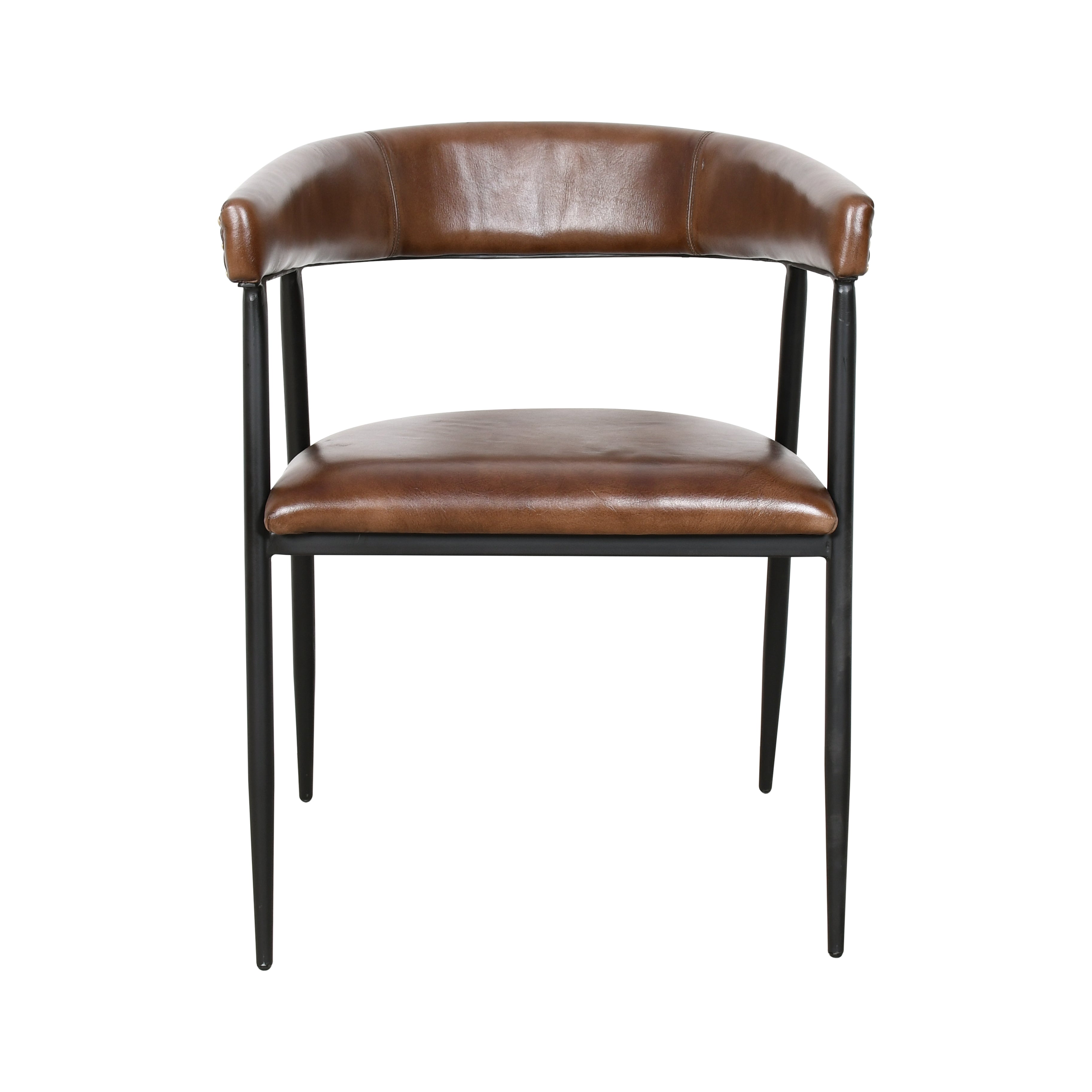 23" Dining Chair in Chestnut Leather