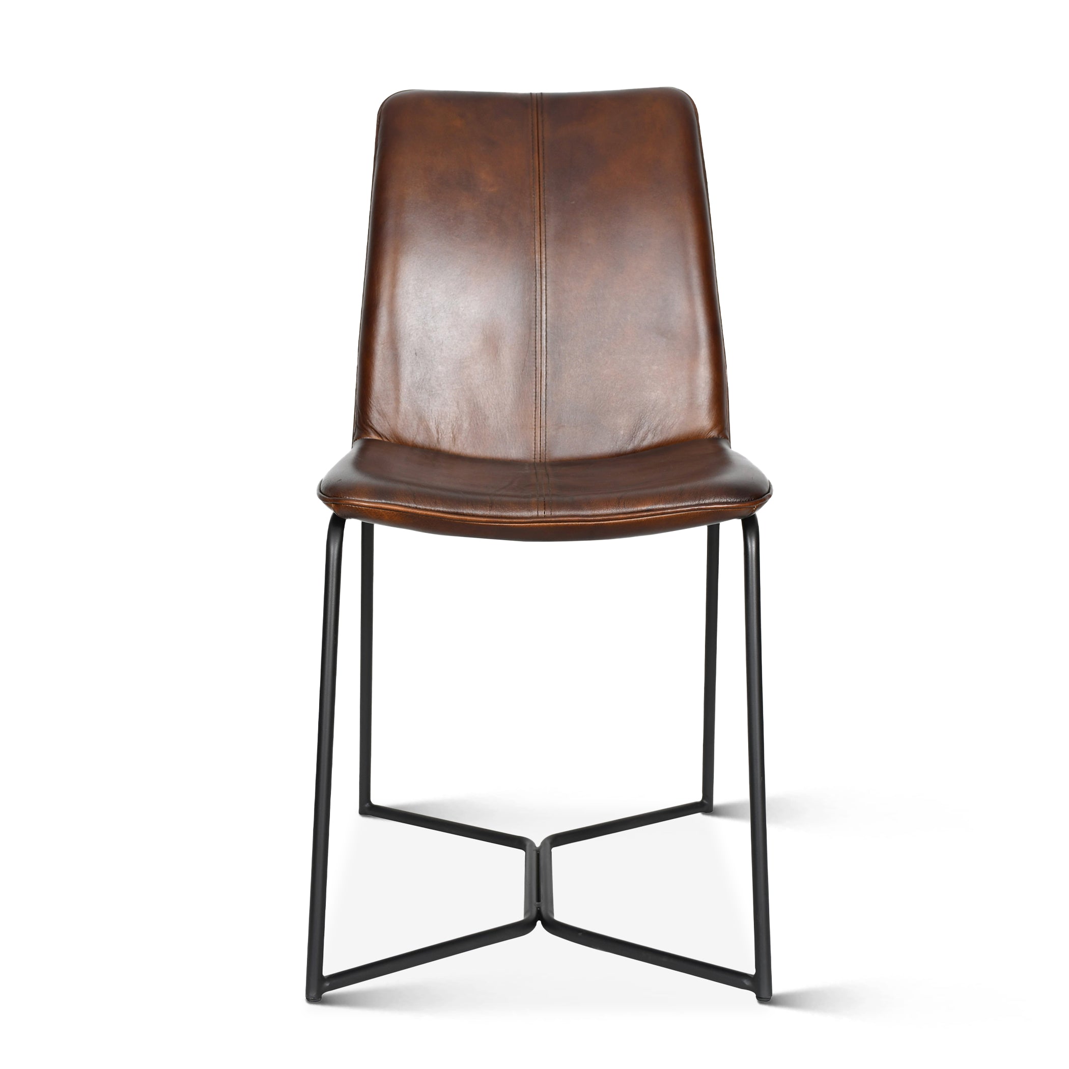 18" Dining Chair in Hand Washed Chestnut Leather