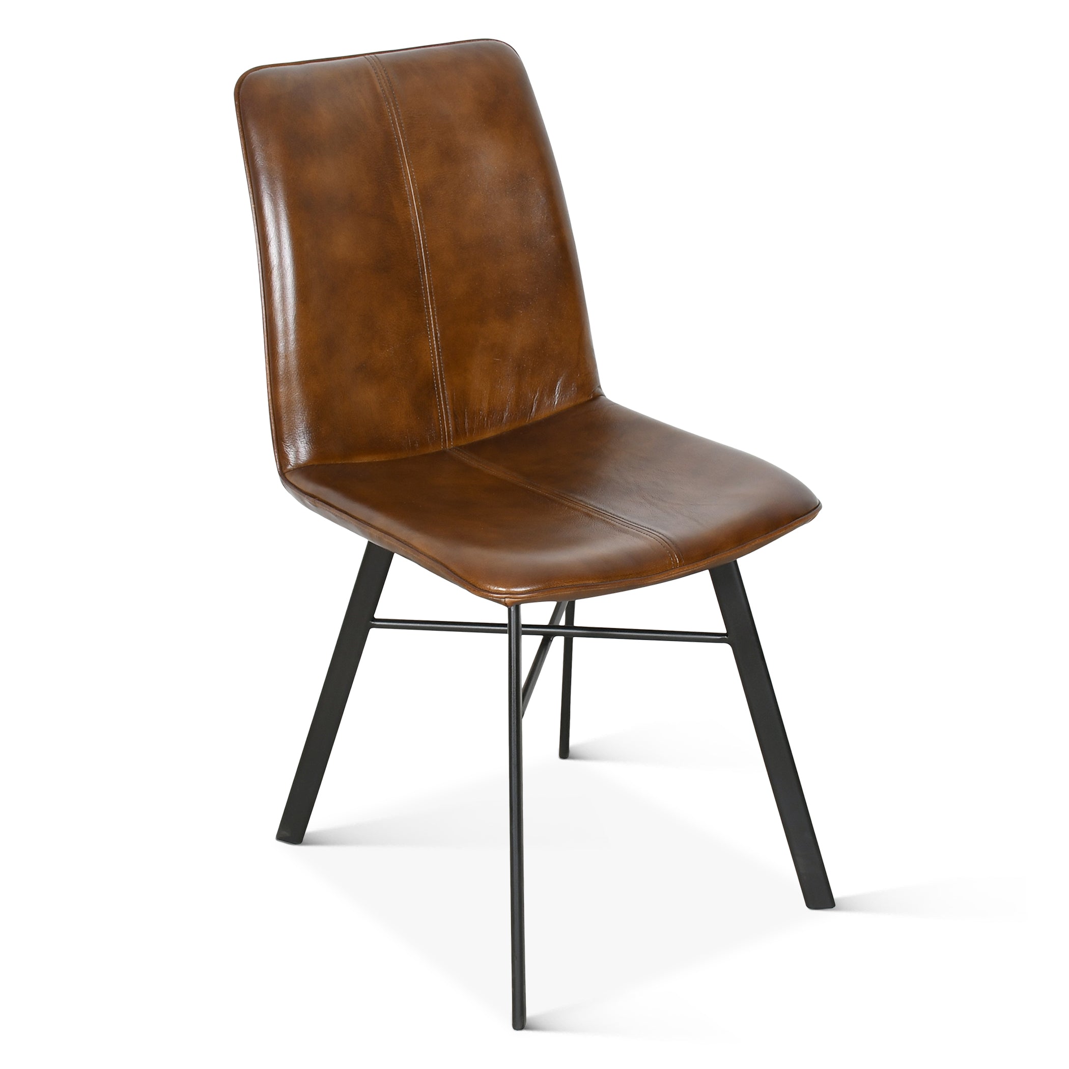 17" Dining Chair in Chestnut Leather