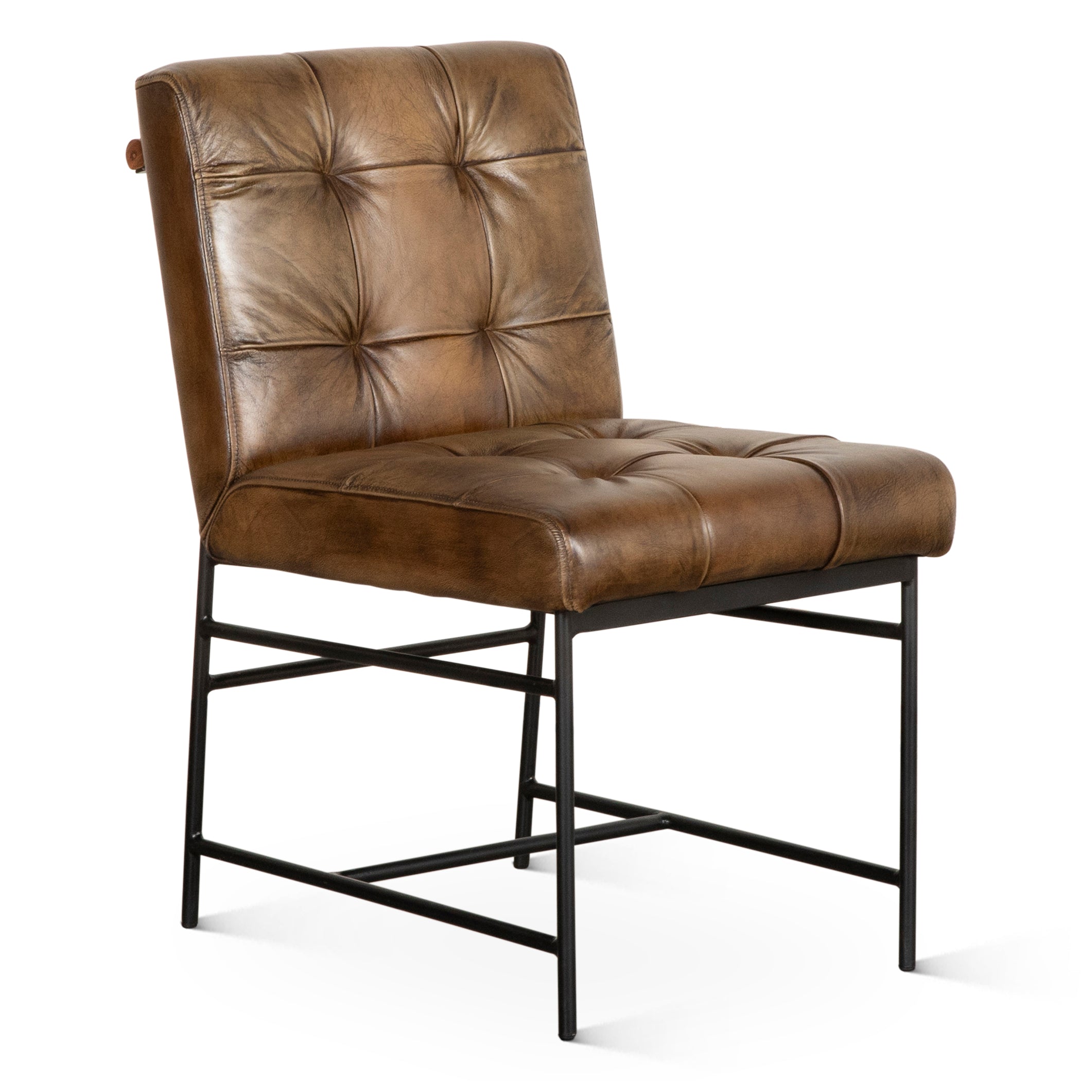 18" Dining Chair in Antique Whiskey Leather