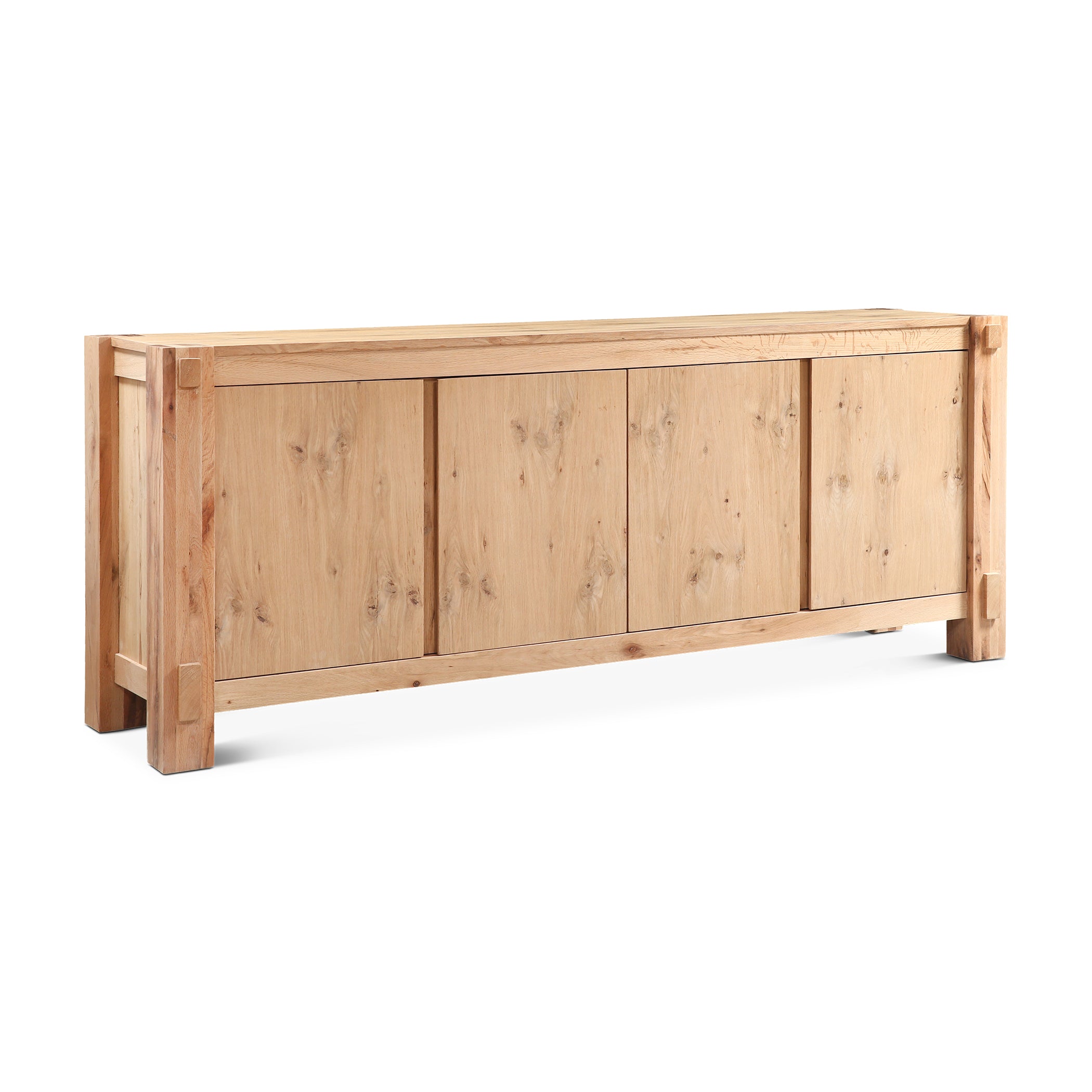 80" Natural Distressed Oak Wood Buffet