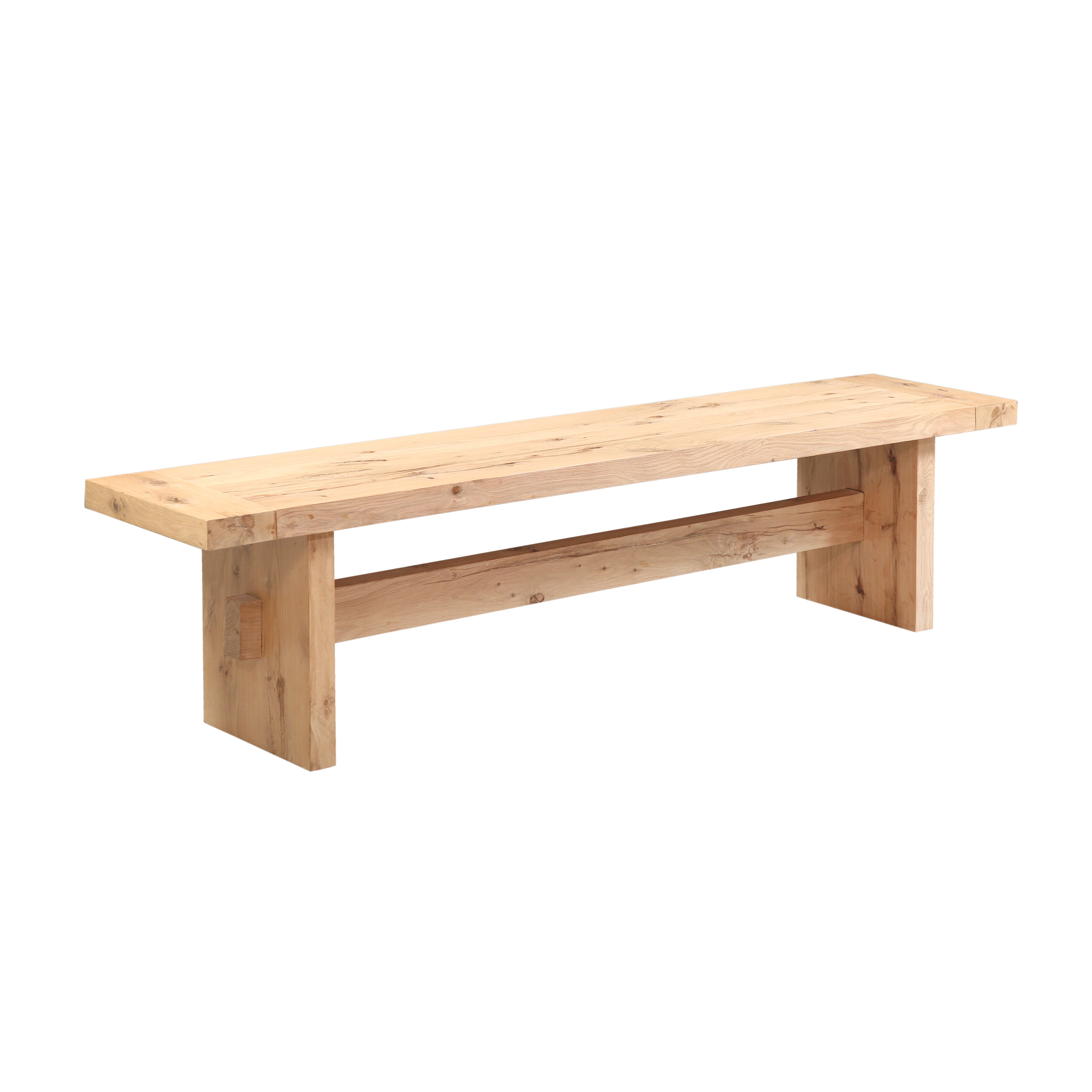 74" Natural Distressed Oak Wood Bench