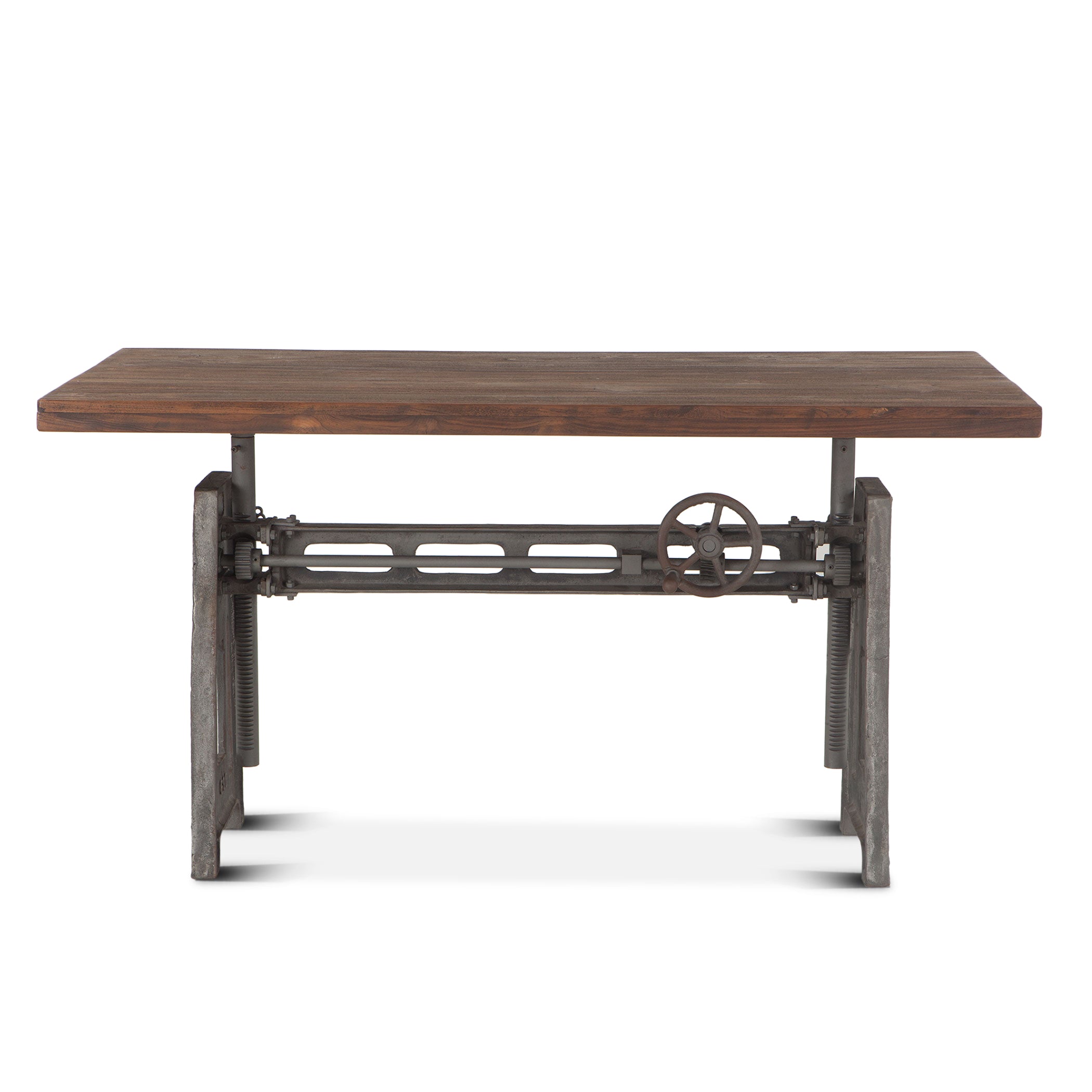 59" Gray Zinc Adjustable Crank Office Desk