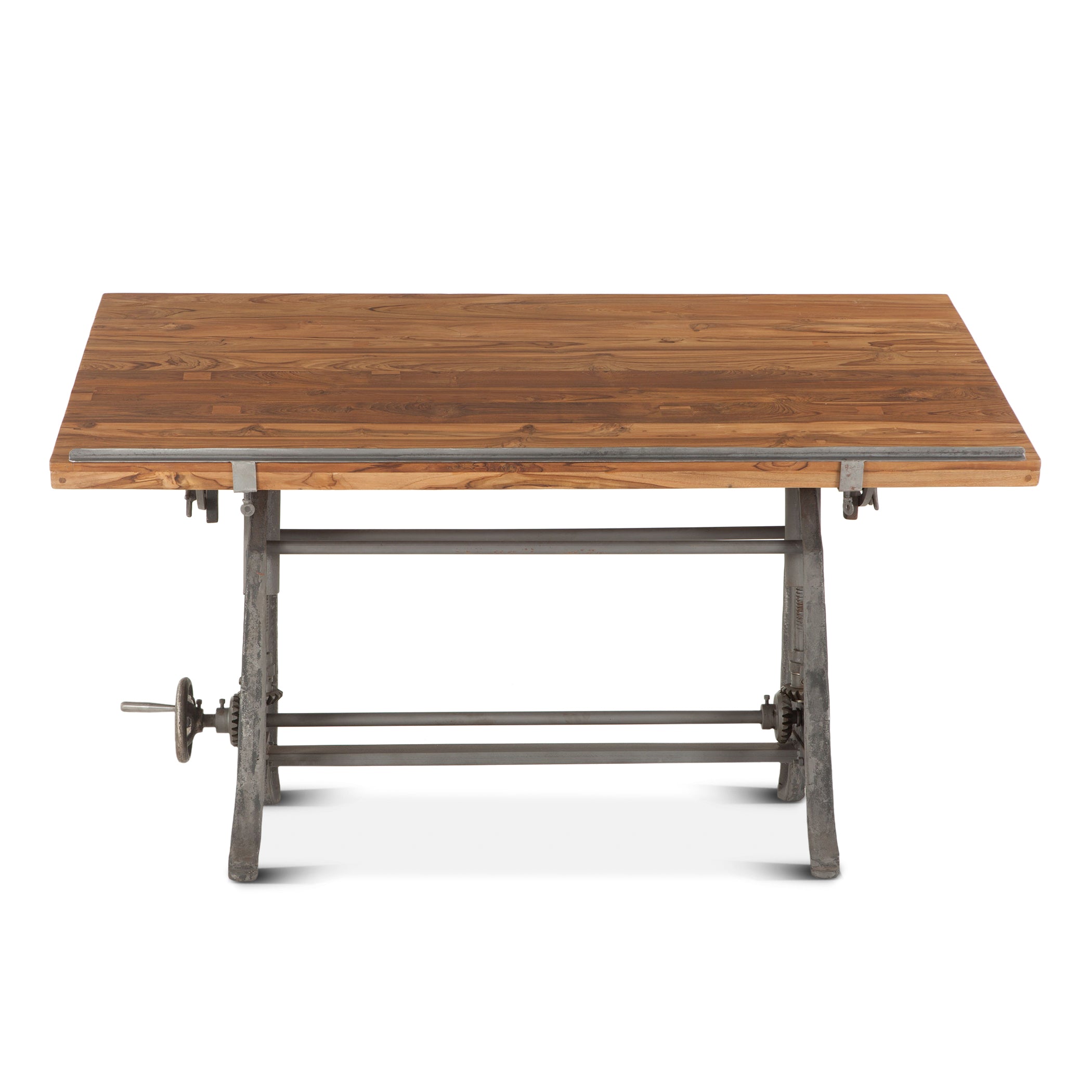 63" Natural Wood Adjustable Drafting Desk