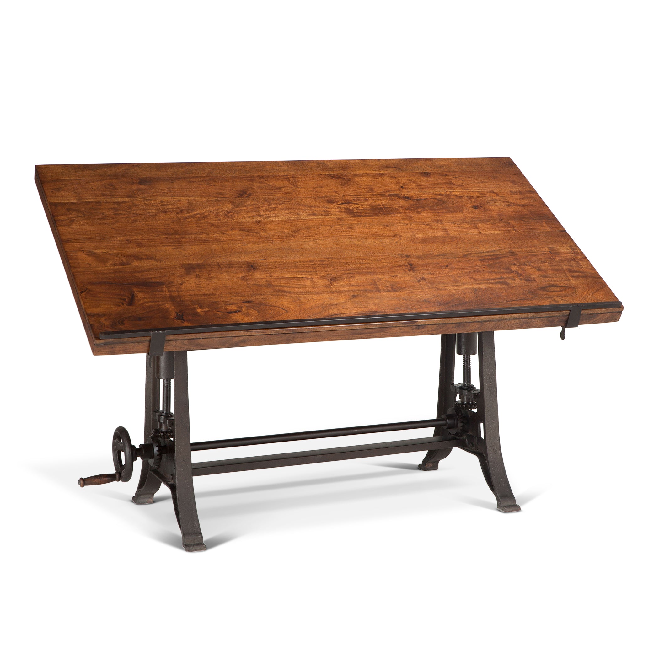 63" Walnut Wood Adjustable Drafting Desk