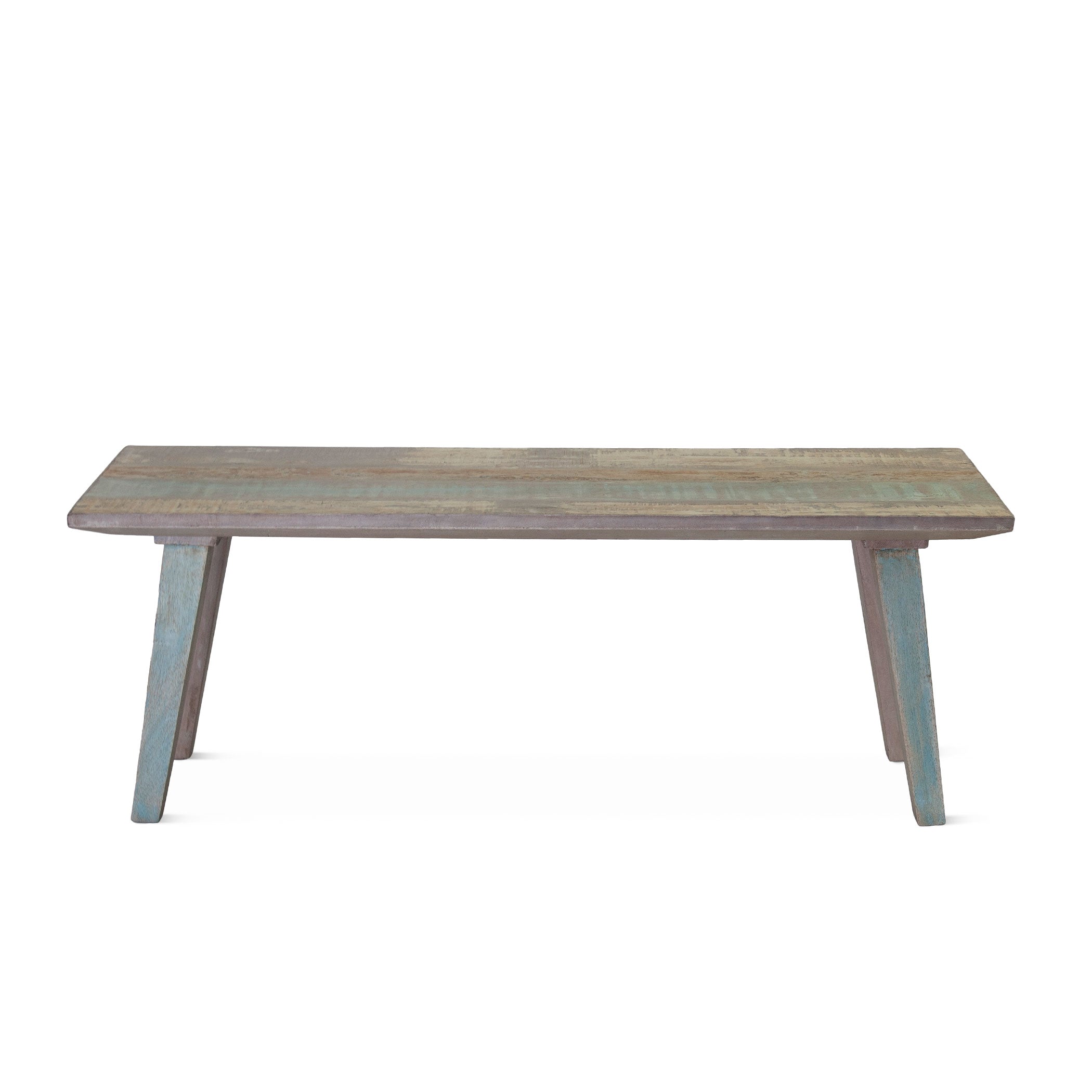 48" Vintage Teal Reclaimed Wood Bench