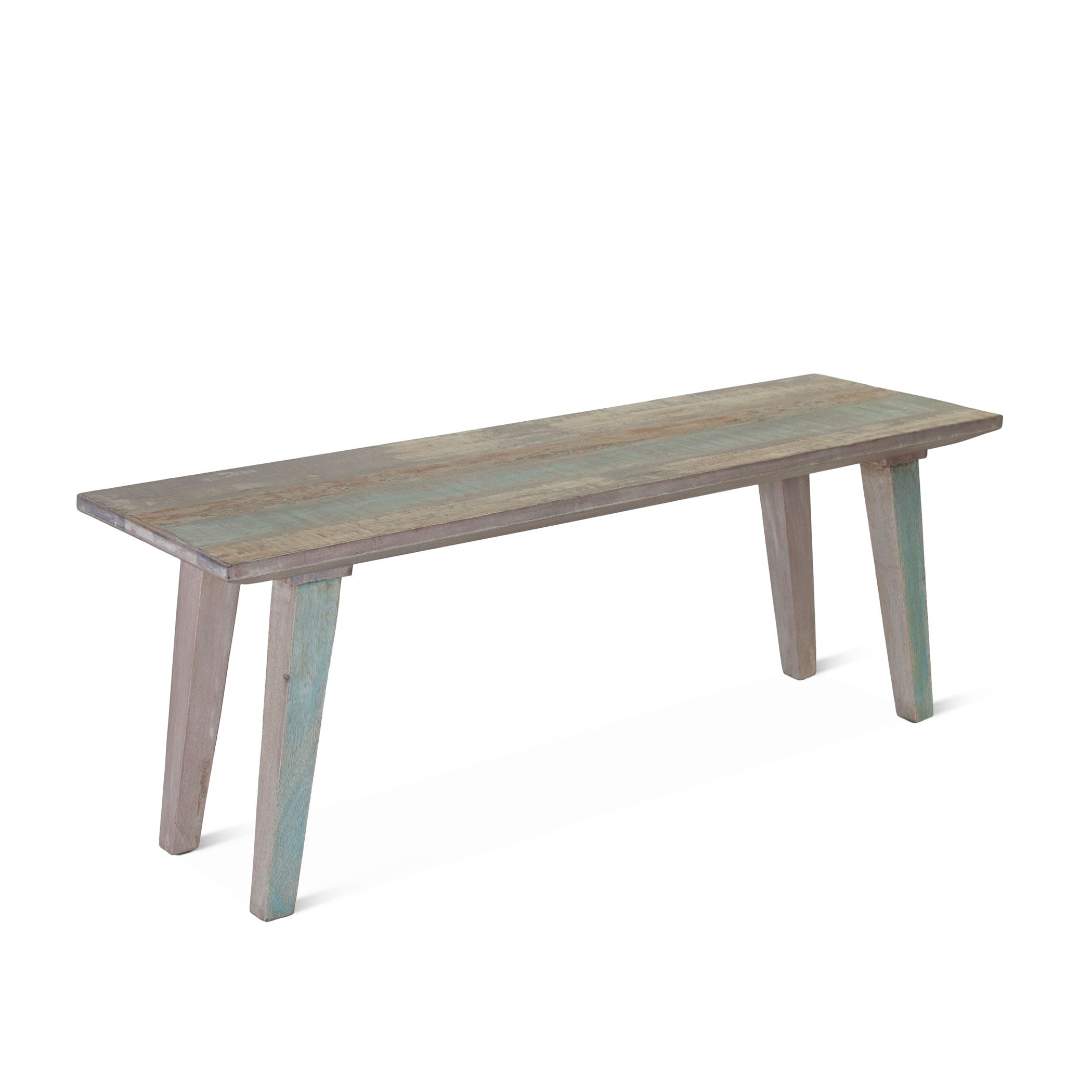 48" Vintage Teal Reclaimed Wood Bench