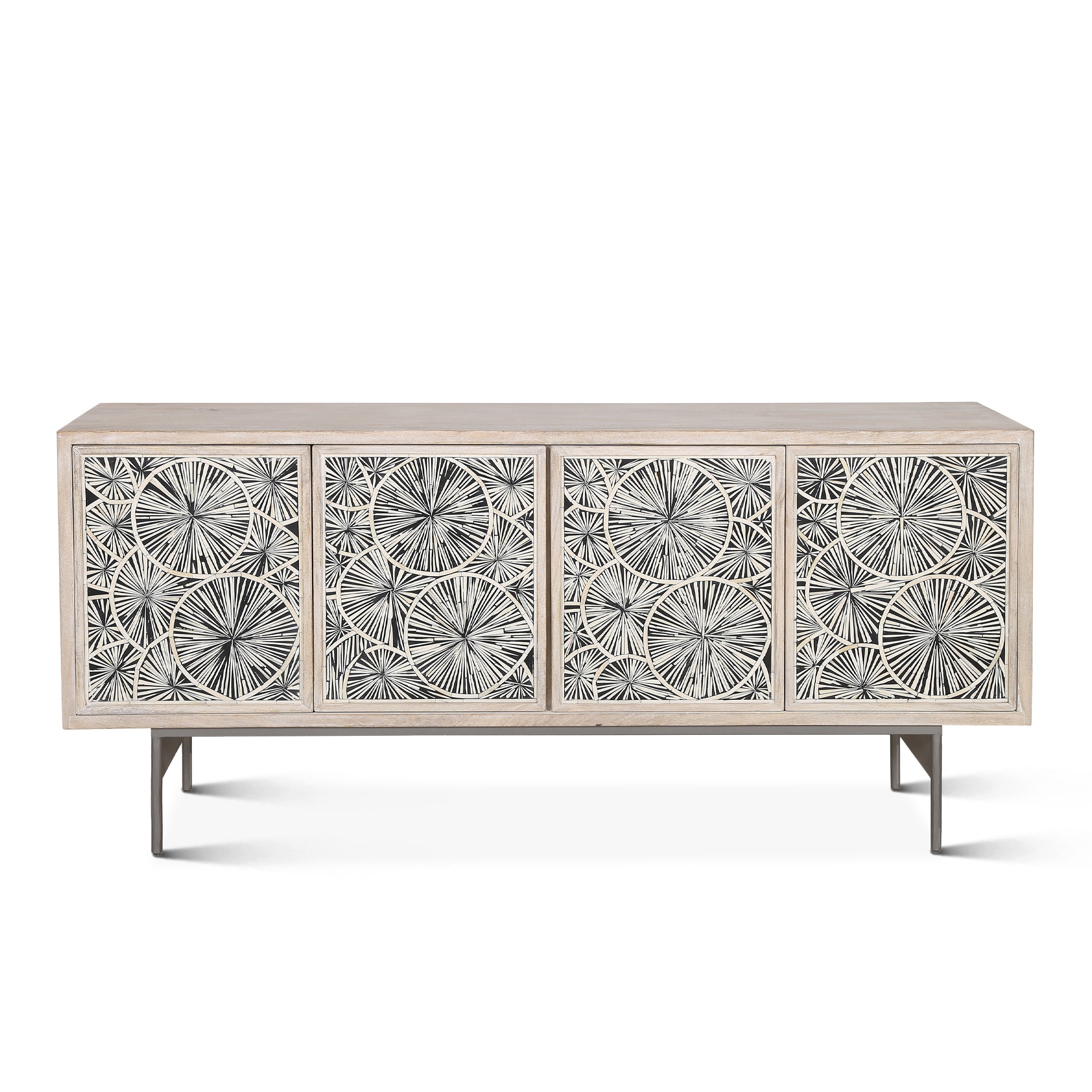 67" Whitewash Mango Wood Sideboard