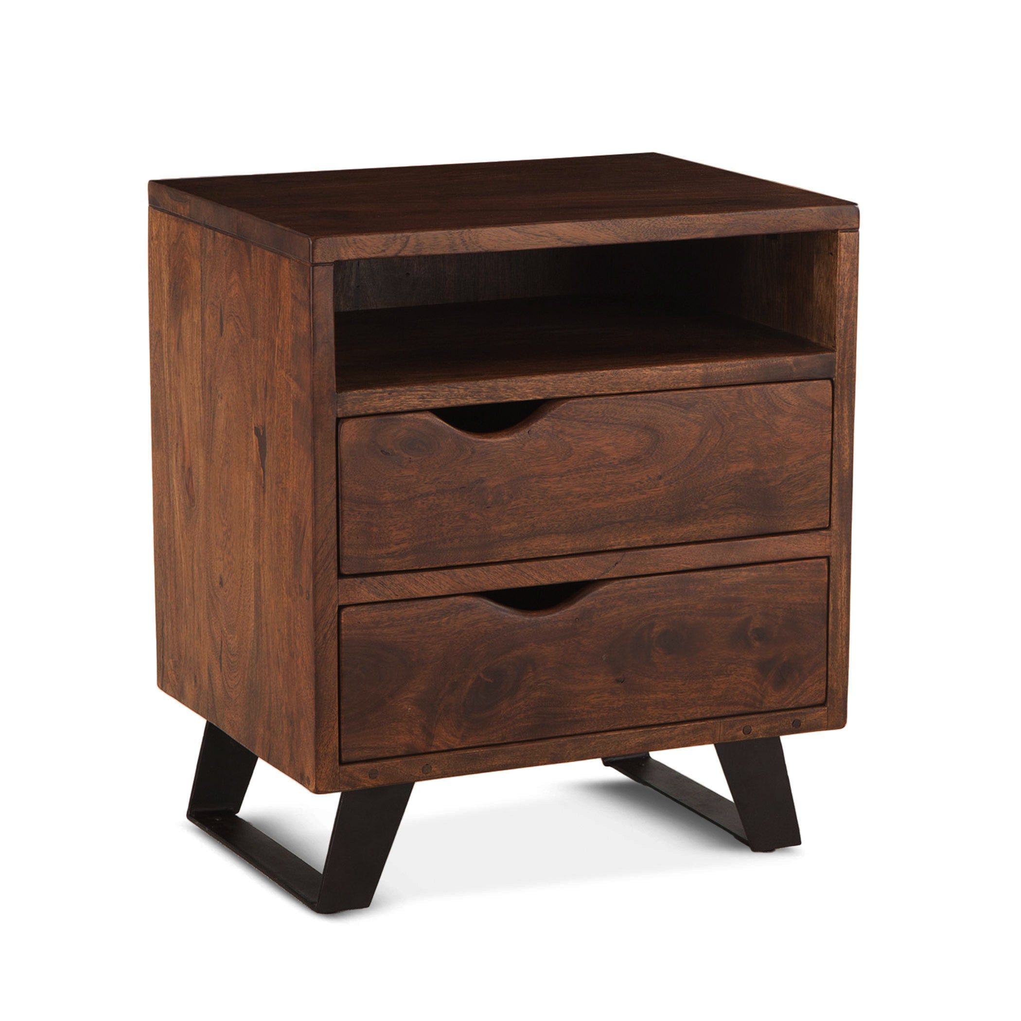 23" Walnut Wood Nightstand