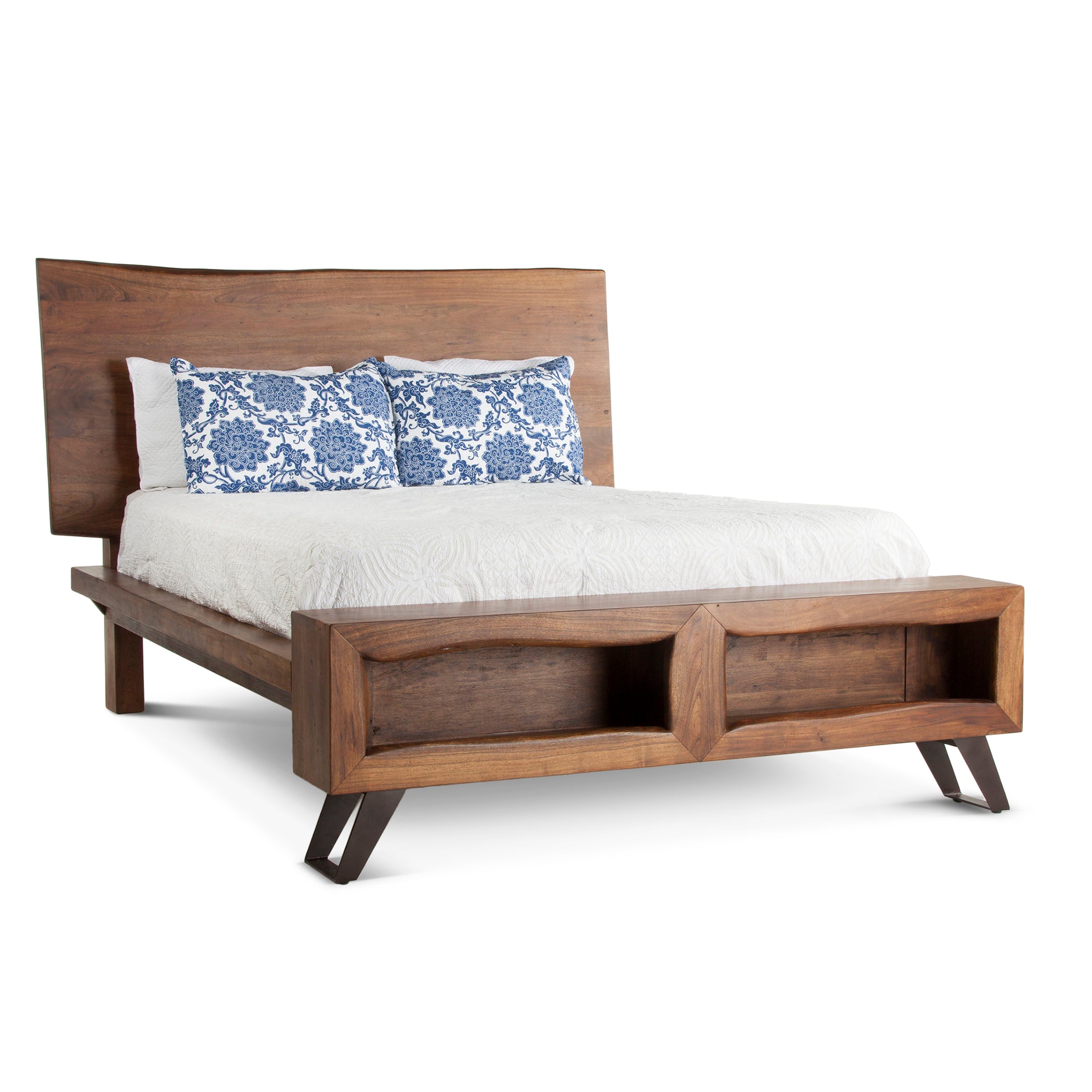 75" Walnut Queen Size Bed