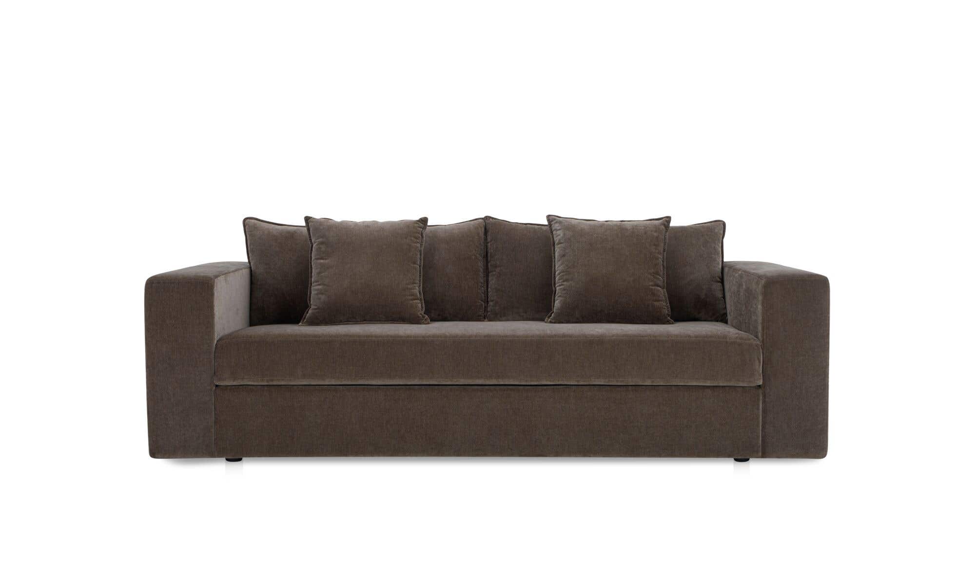 87.8" Warm Charcoal Upholstered Sleeper Sofa