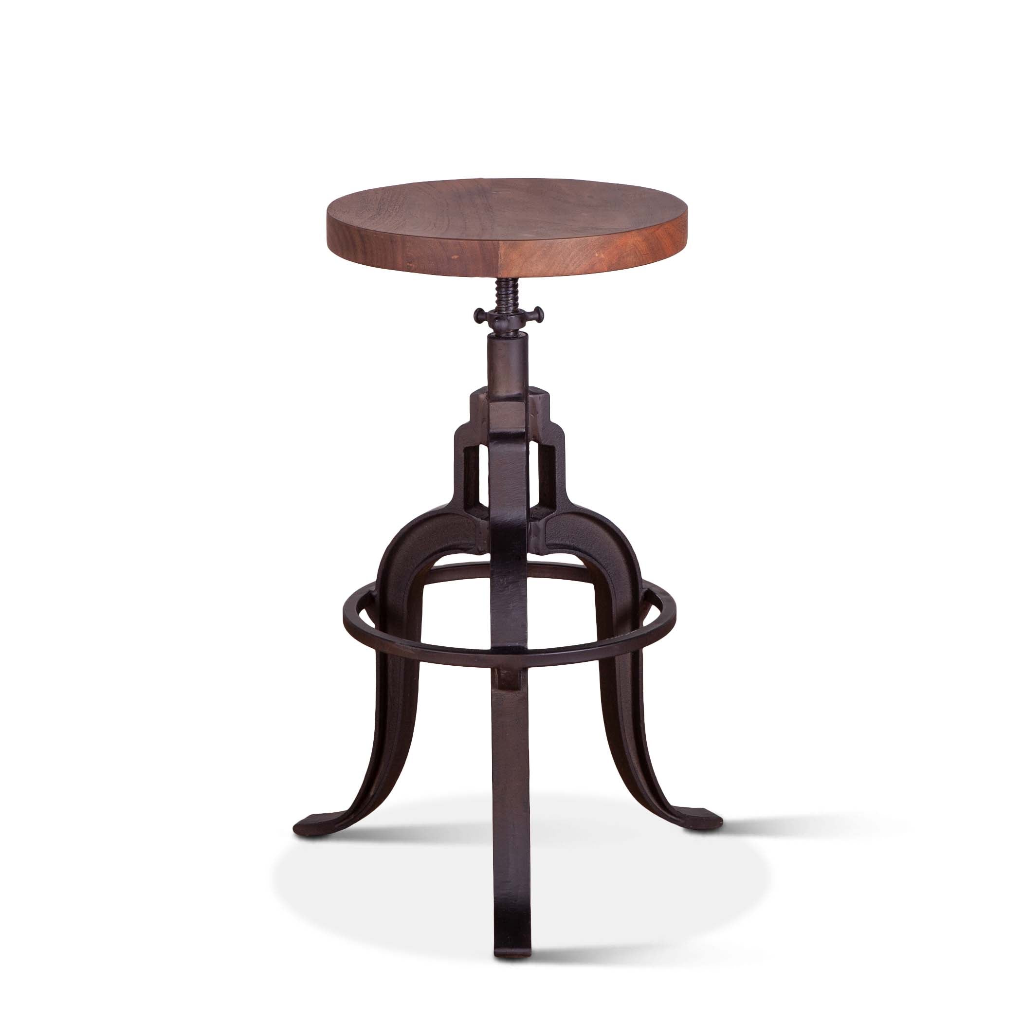 14" Raw Walnut Adjustable Stool