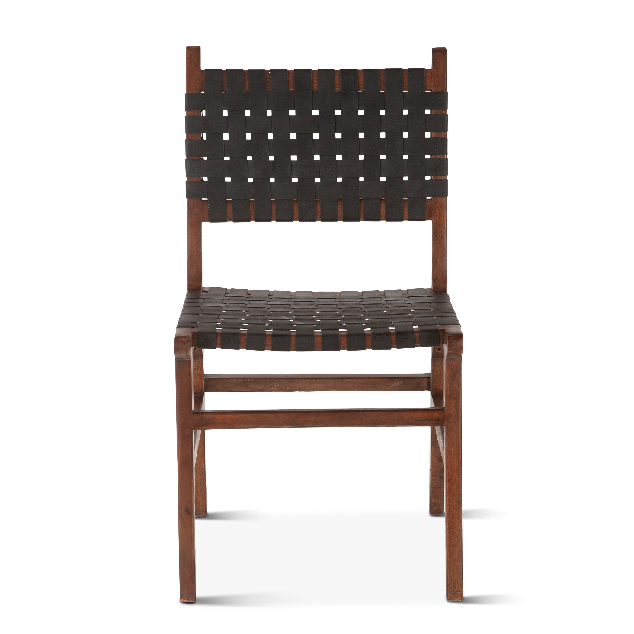 18" Black Leather Dining Chair