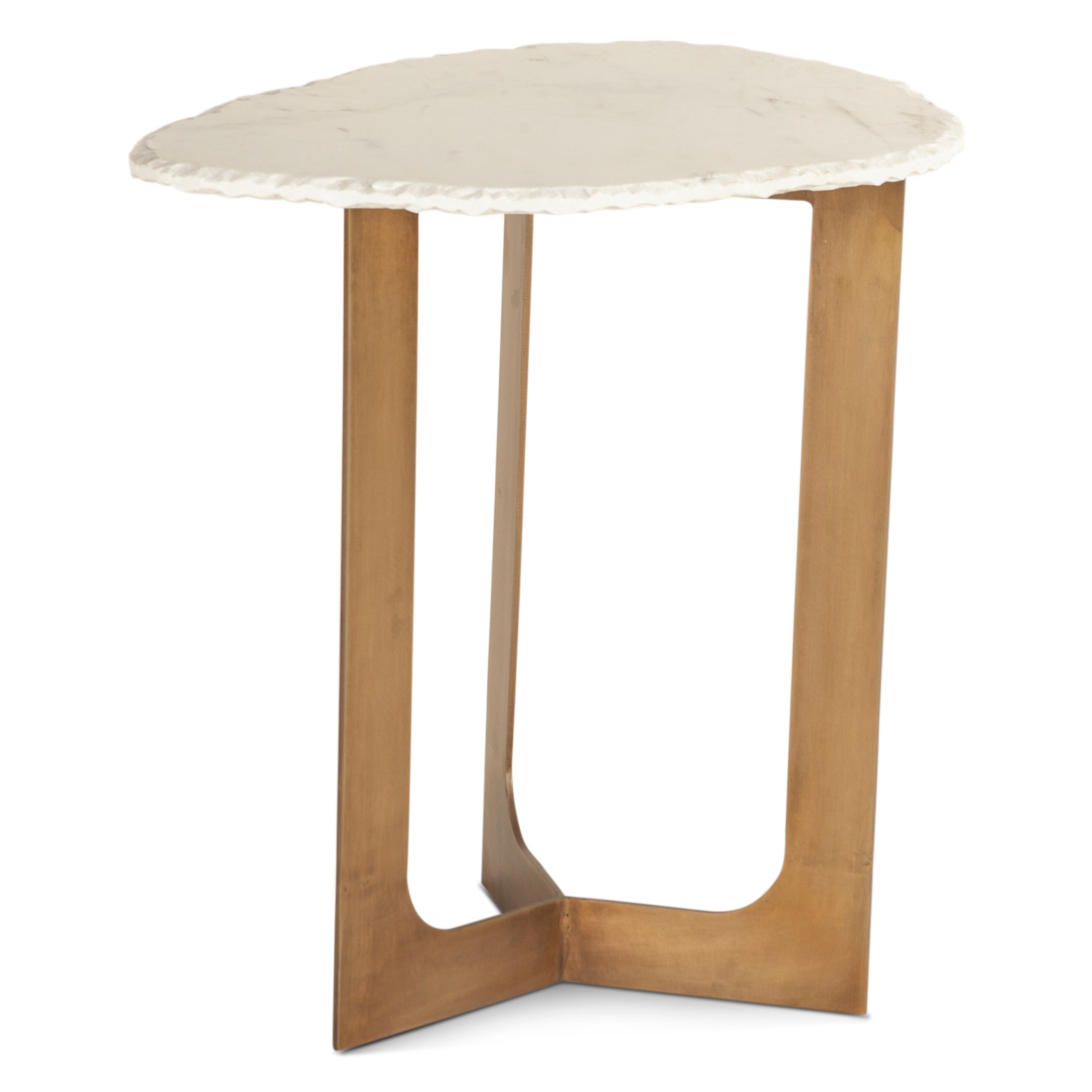 24" White Marble Side Table