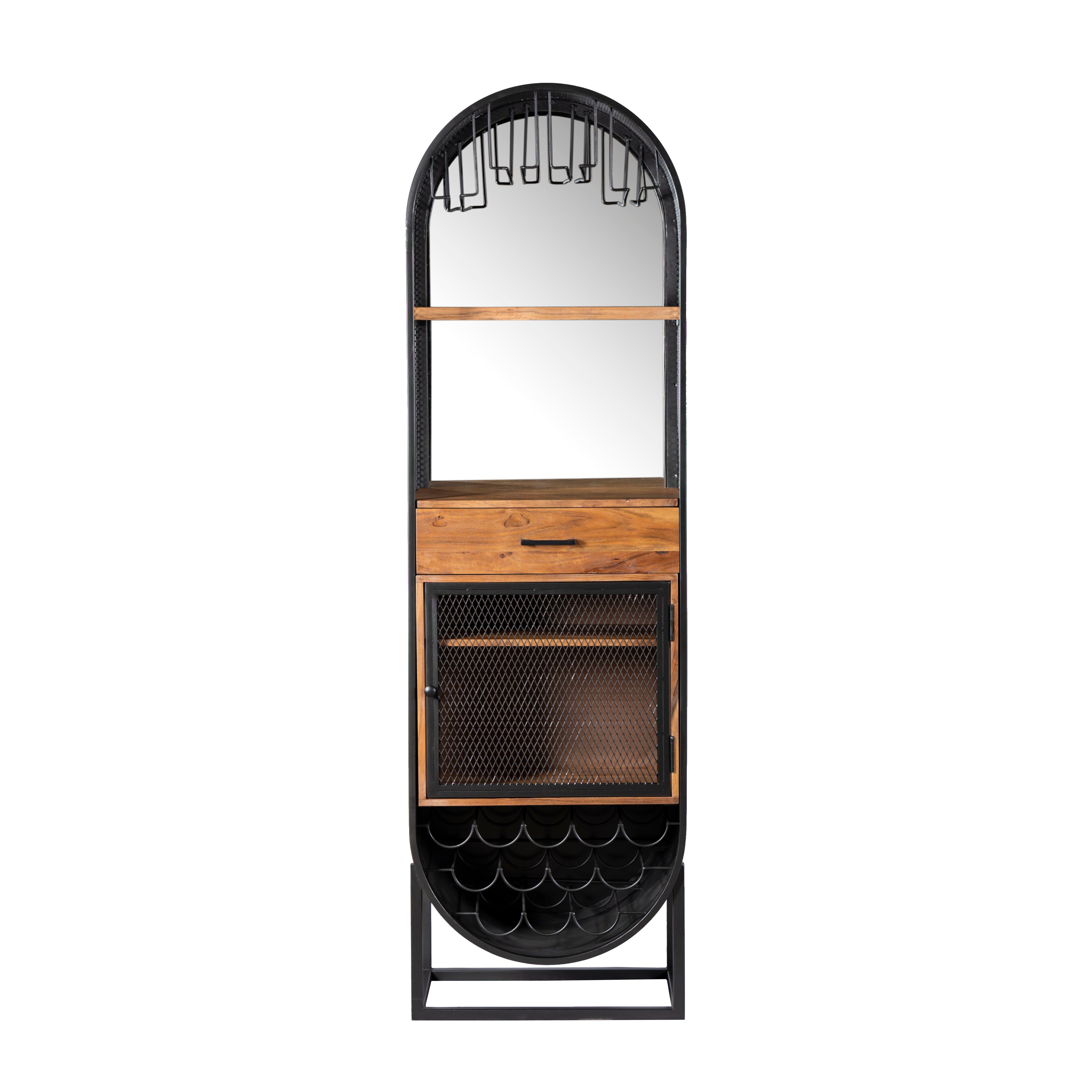 23" Natural Mango Wood Bar Cabinet