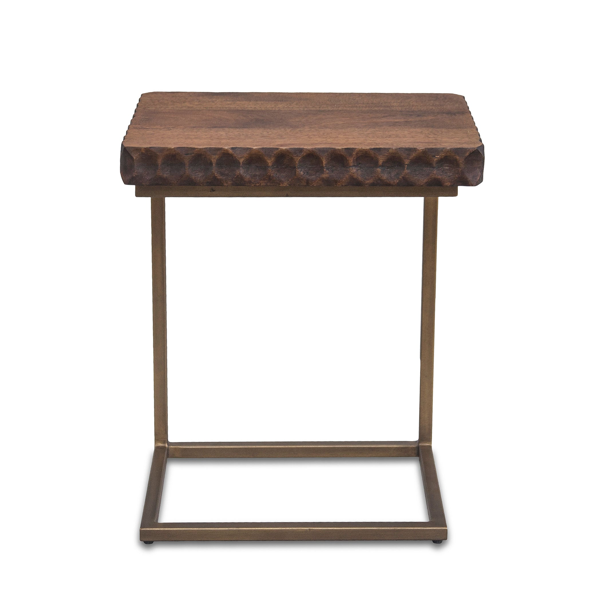 18" Two-Tone Mango Wood Side Table
