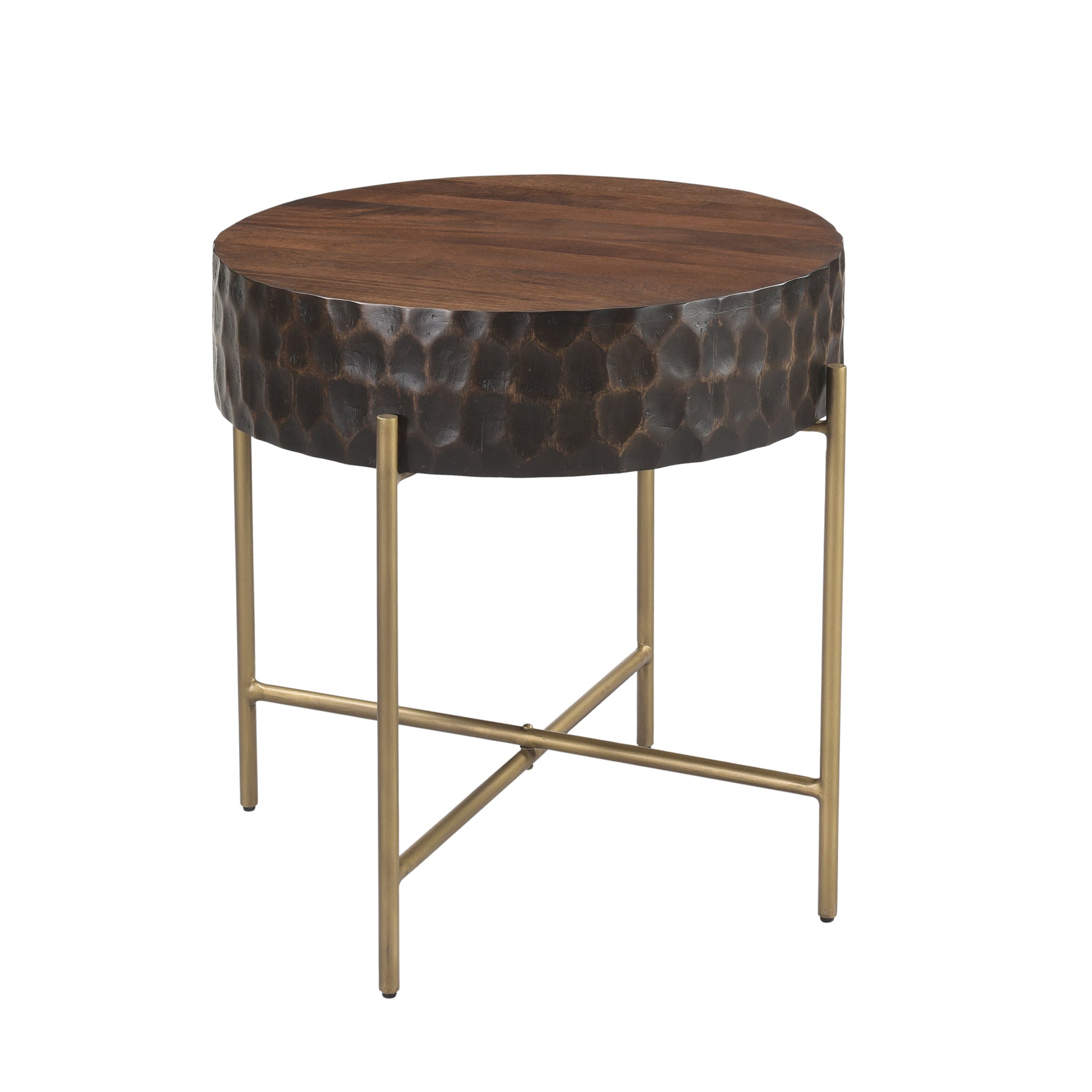 24" Two-Tone Mango Wood Side Table