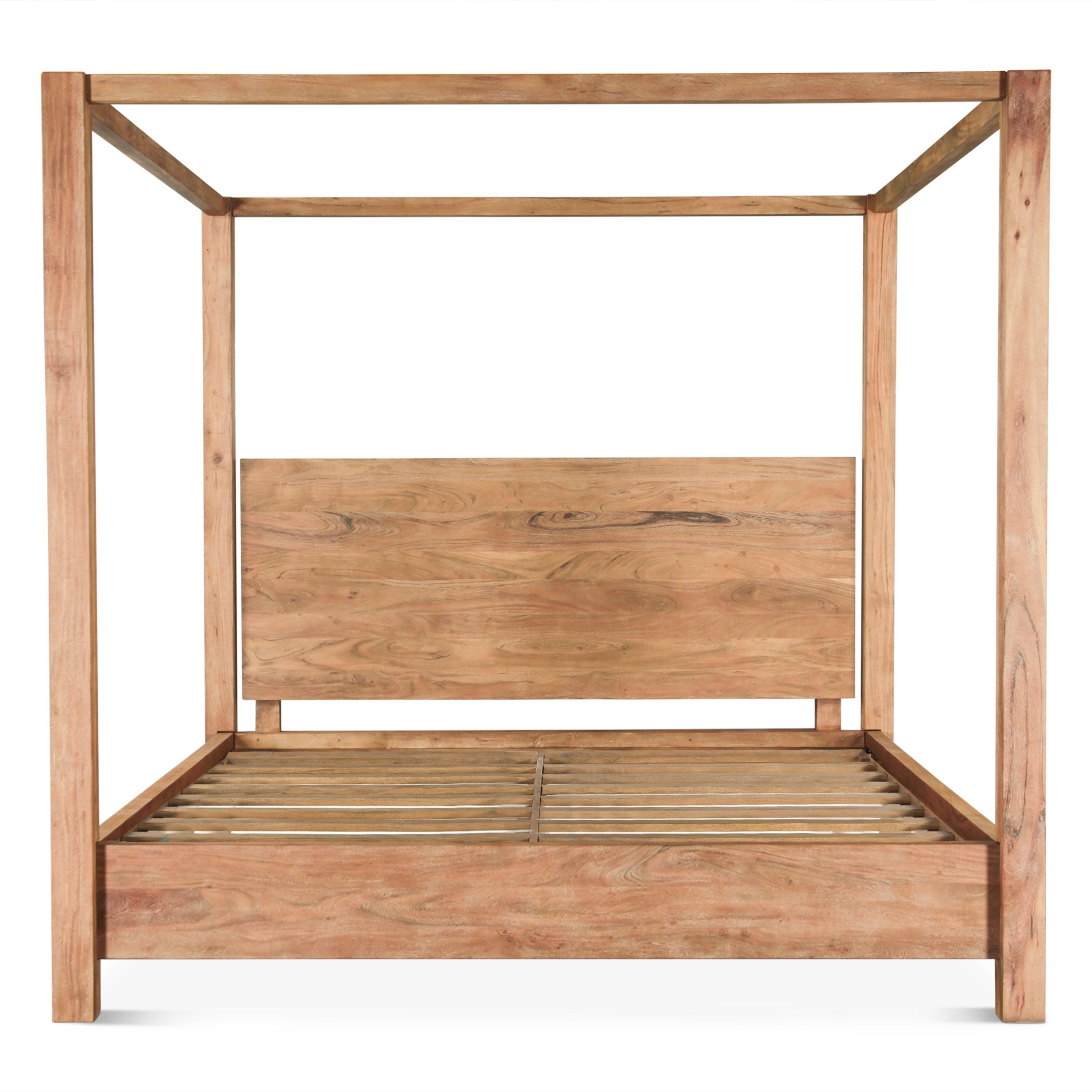 83" Brushed Acacia Wood King Size Bed
