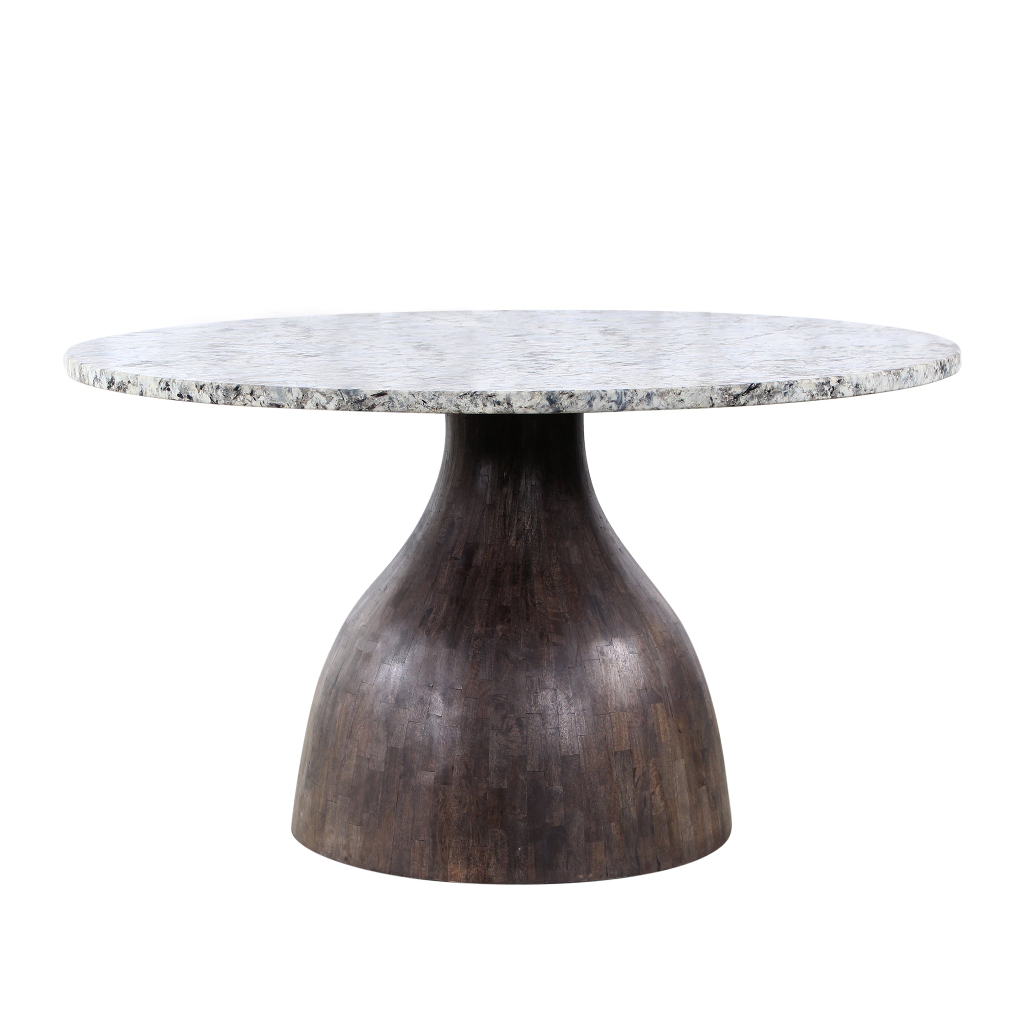 54" Alaska White Marble Round Dining Table