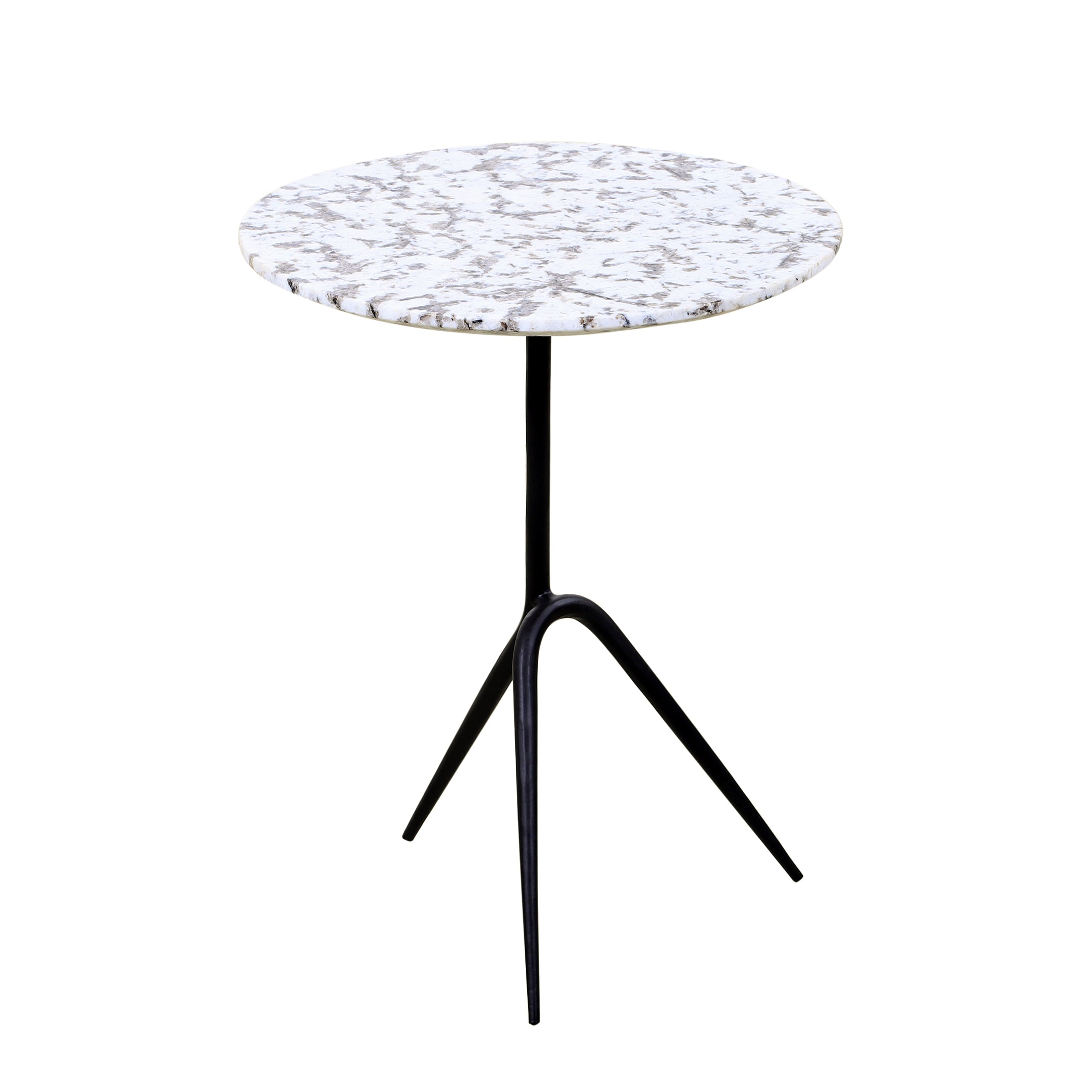 18" Alaska White Marble Accent Table