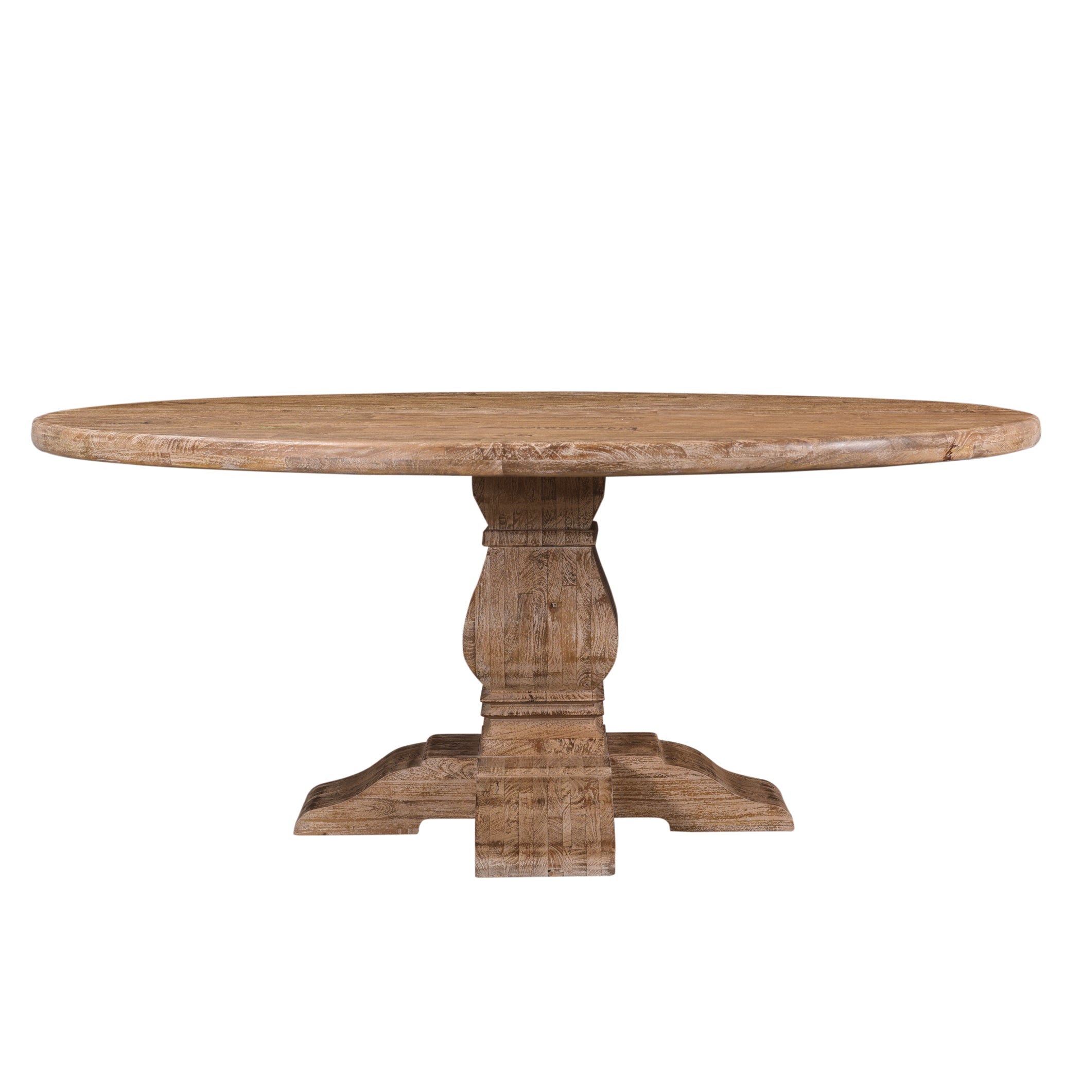 72" Antique Oak Round Dining Table