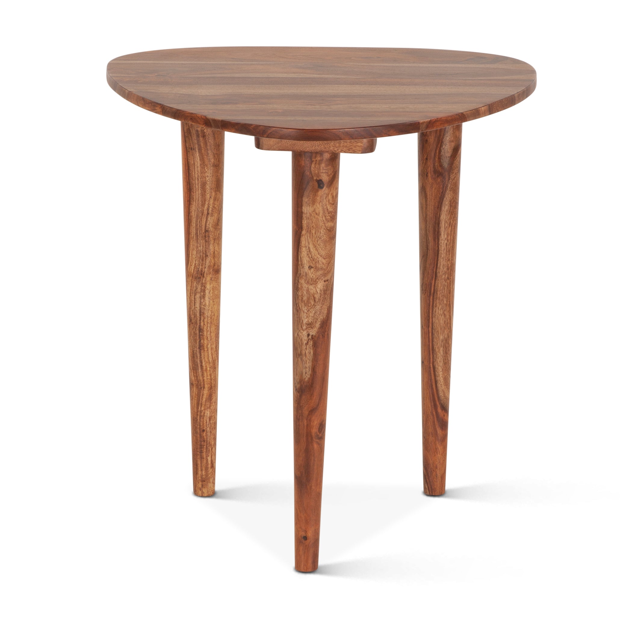 23" Natural Sheesham Wood Side Table