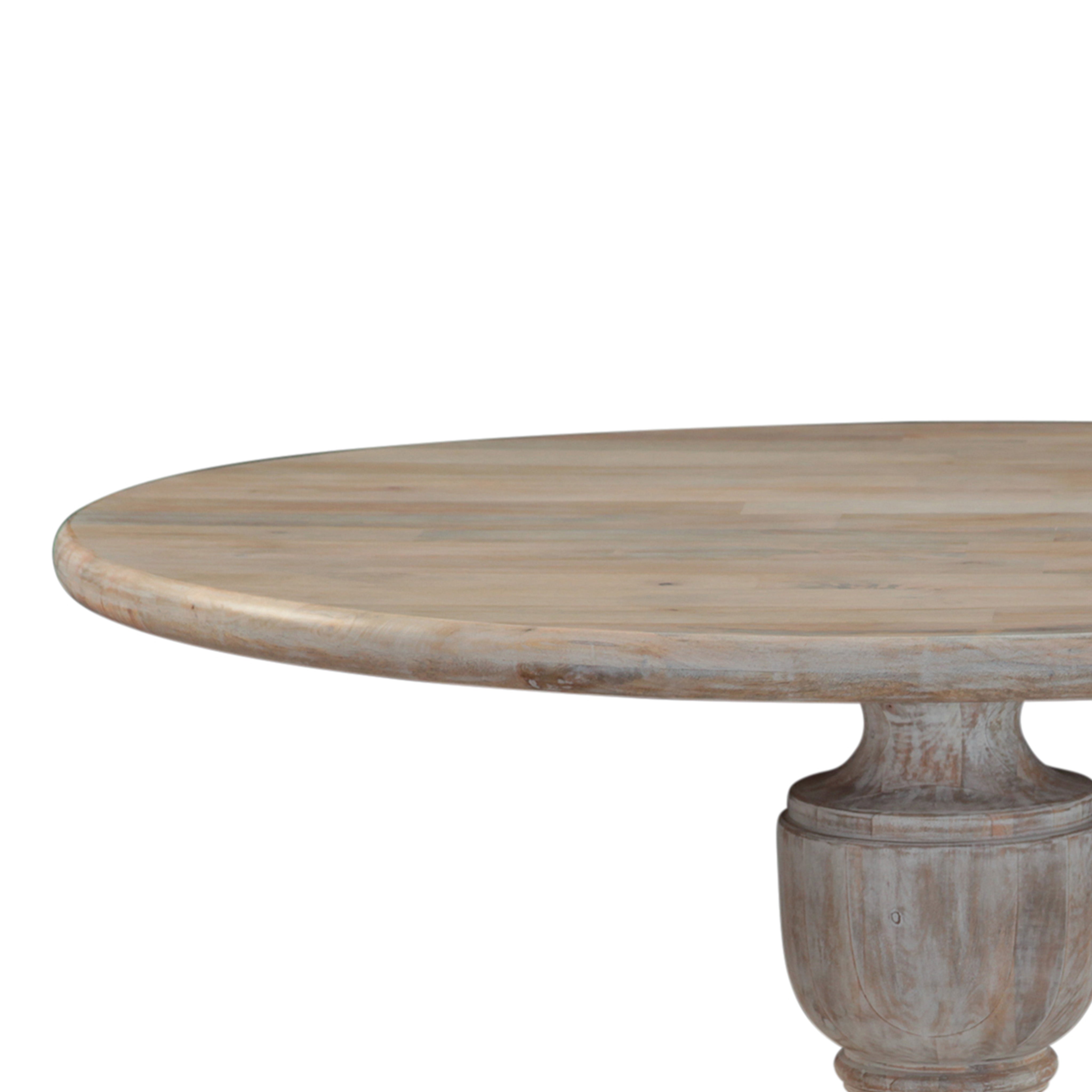 60" Heirloom White Mango Round Dining Table