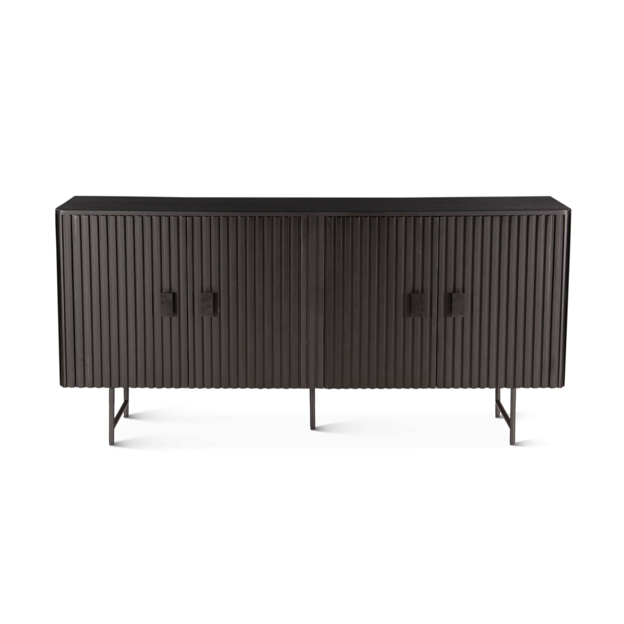 67" Matte Black Mango Wood Sideboard