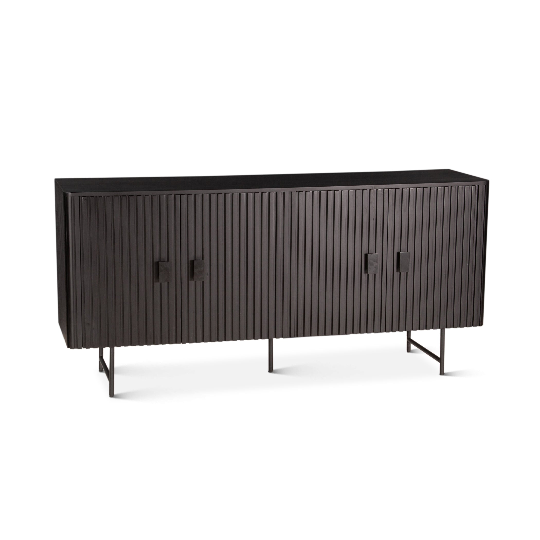 67" Matte Black Mango Wood Sideboard