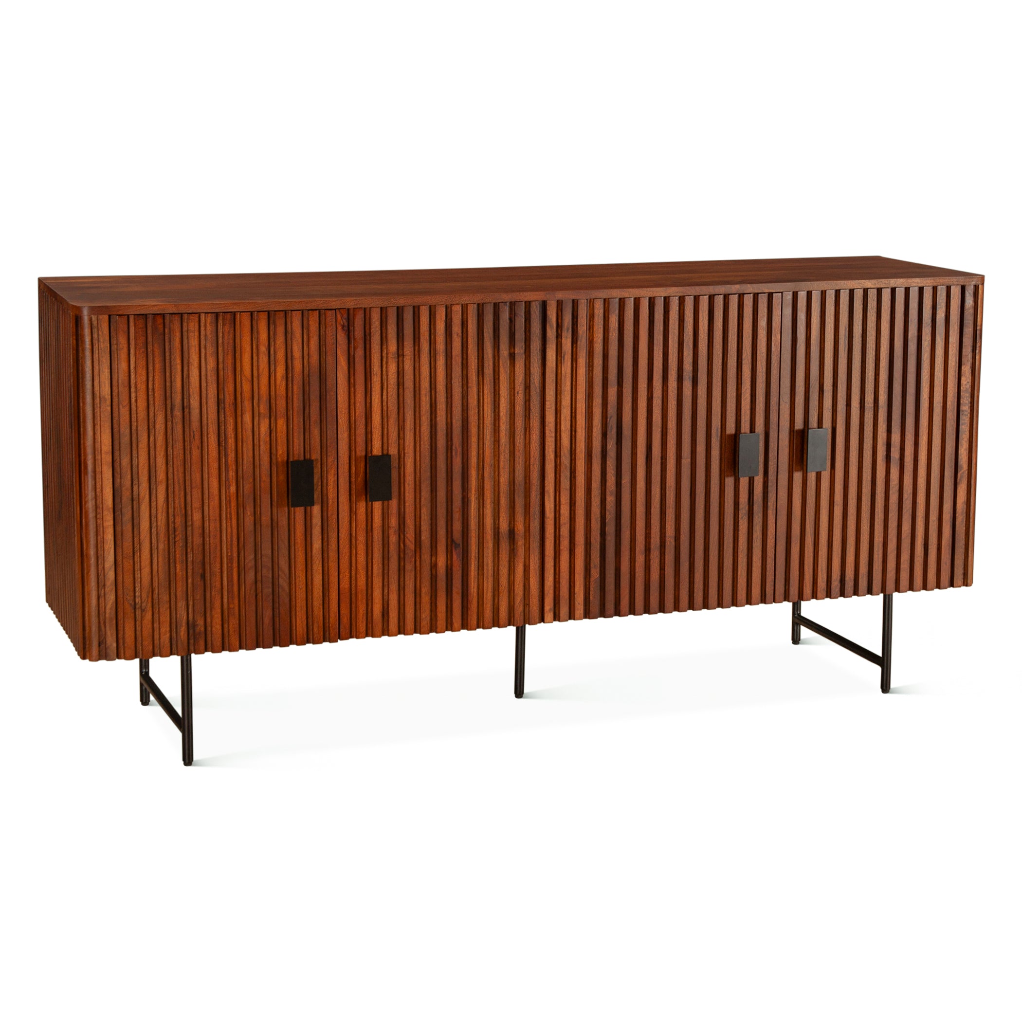 67" Pecan Brown Mango Wood Sideboard