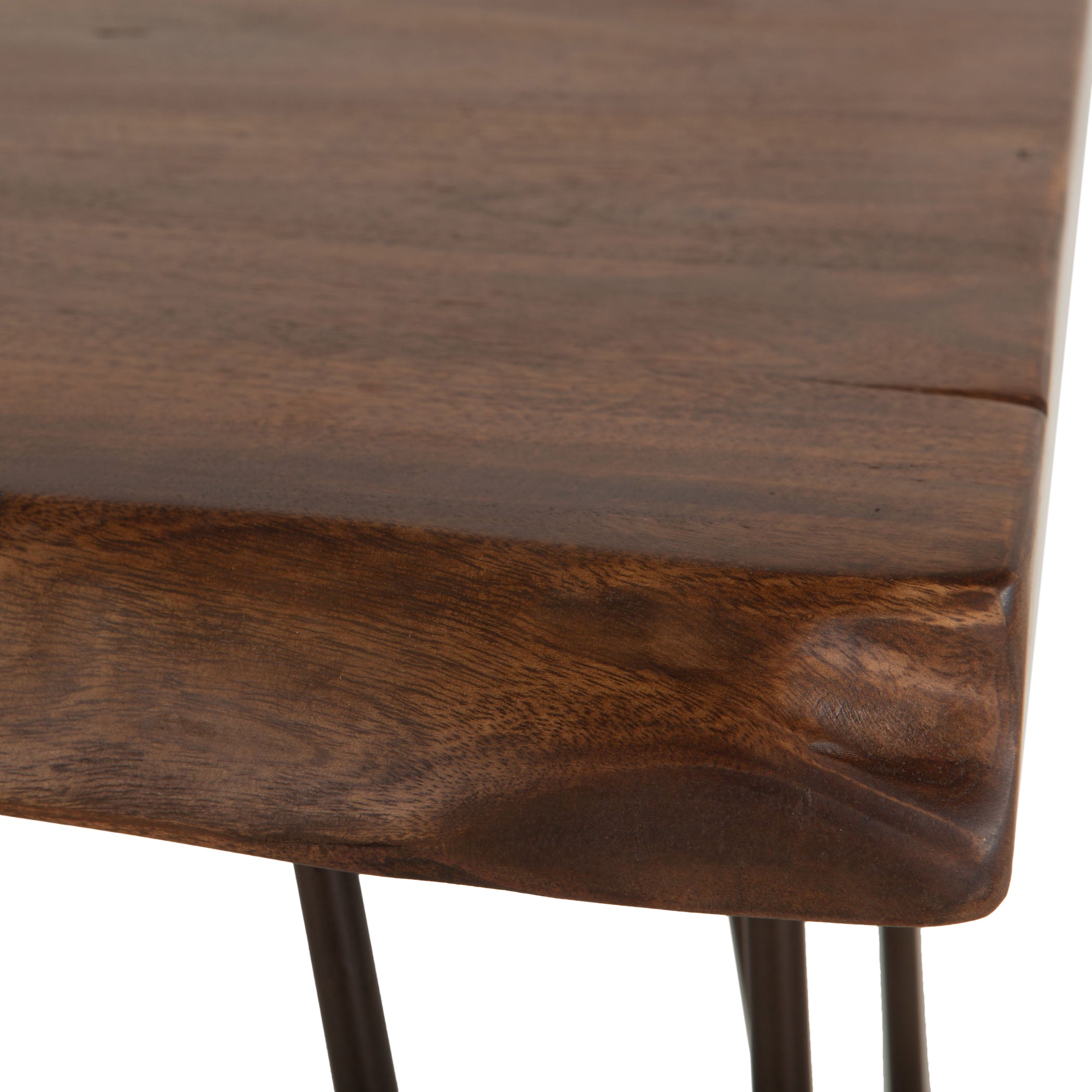26" Walnut Acacia Wood Side Table