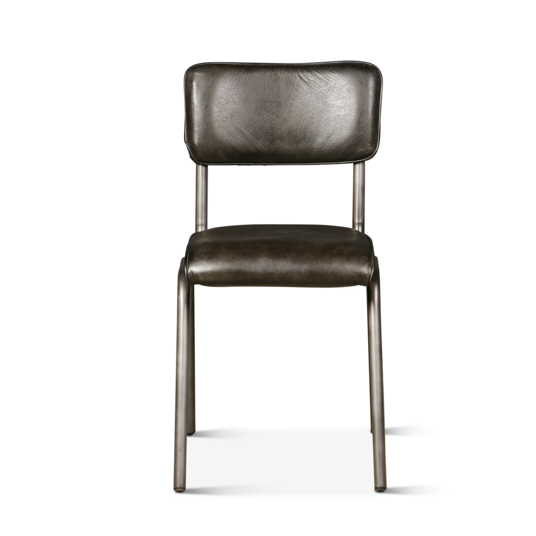 17" Ebony Leather Dining Chair