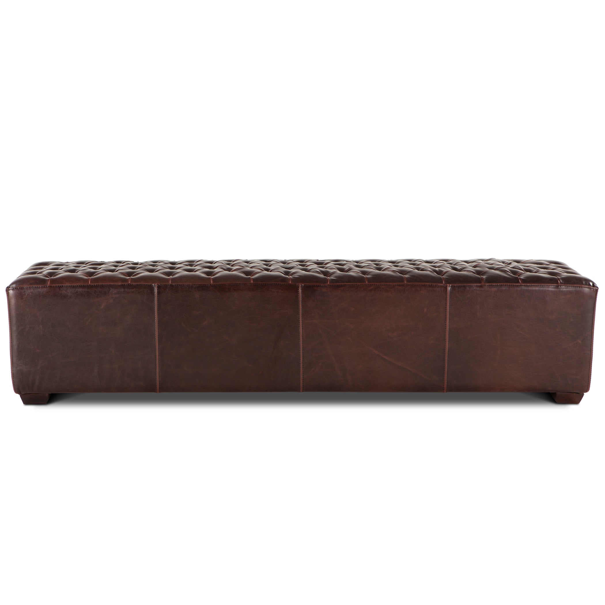79" Brown Leather Upholstered Bench
